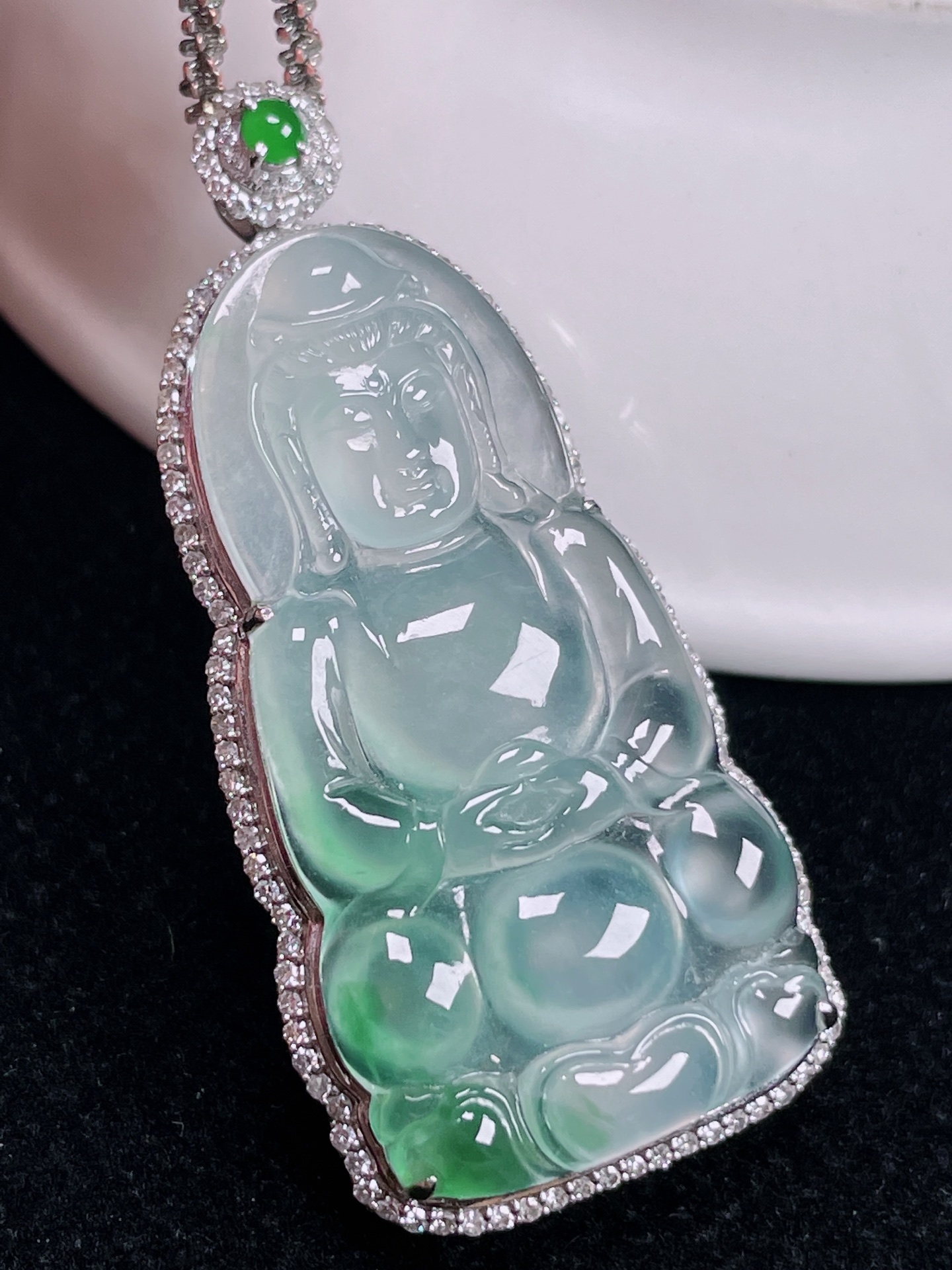 ️ 冰种底色观音 通透无比 种色惊艳 整体：48.8/23.3/9.4 裸石：40/20.4