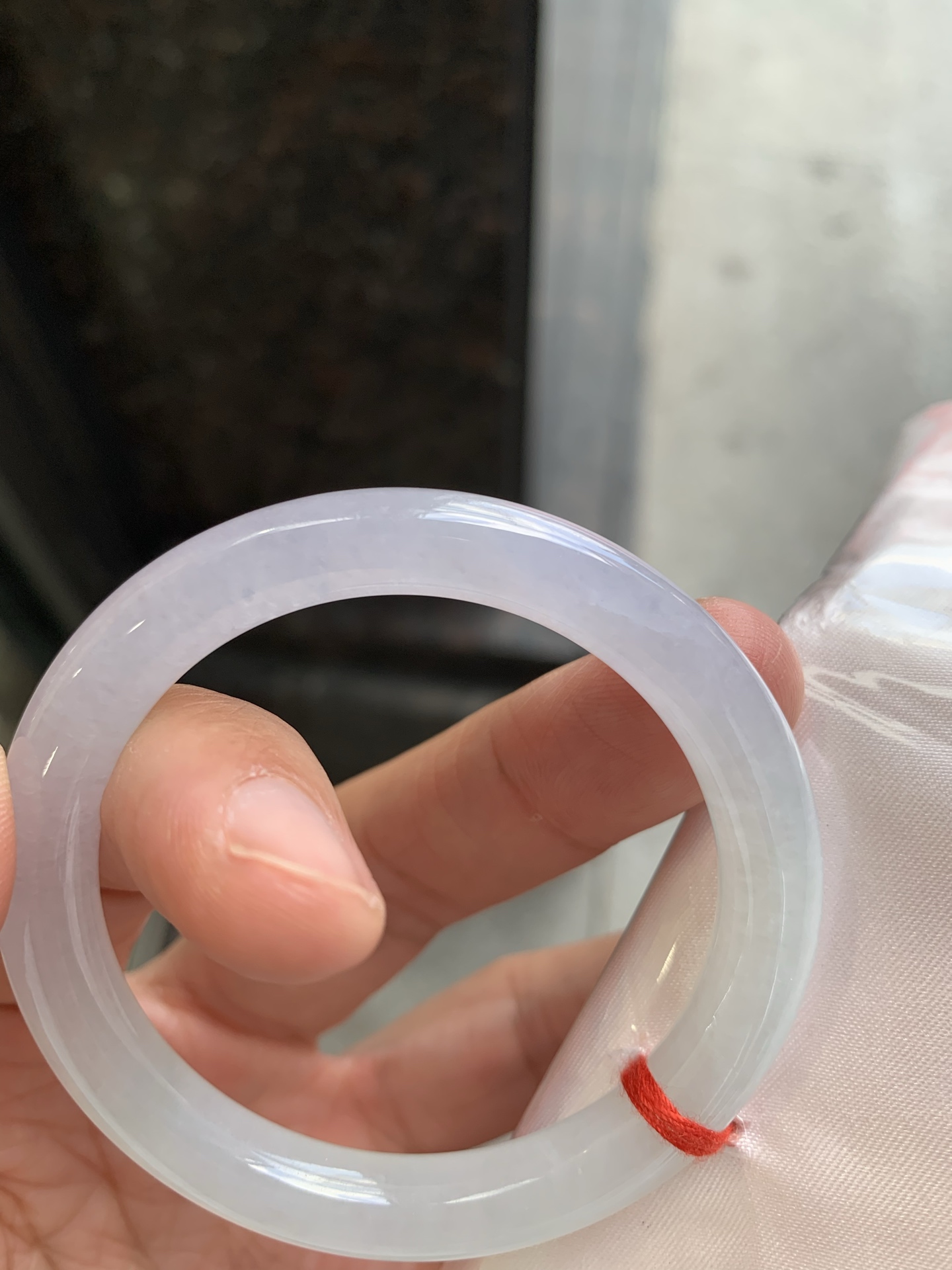 圆条冰镯 微纹 尺寸：50/7.8 小圈口