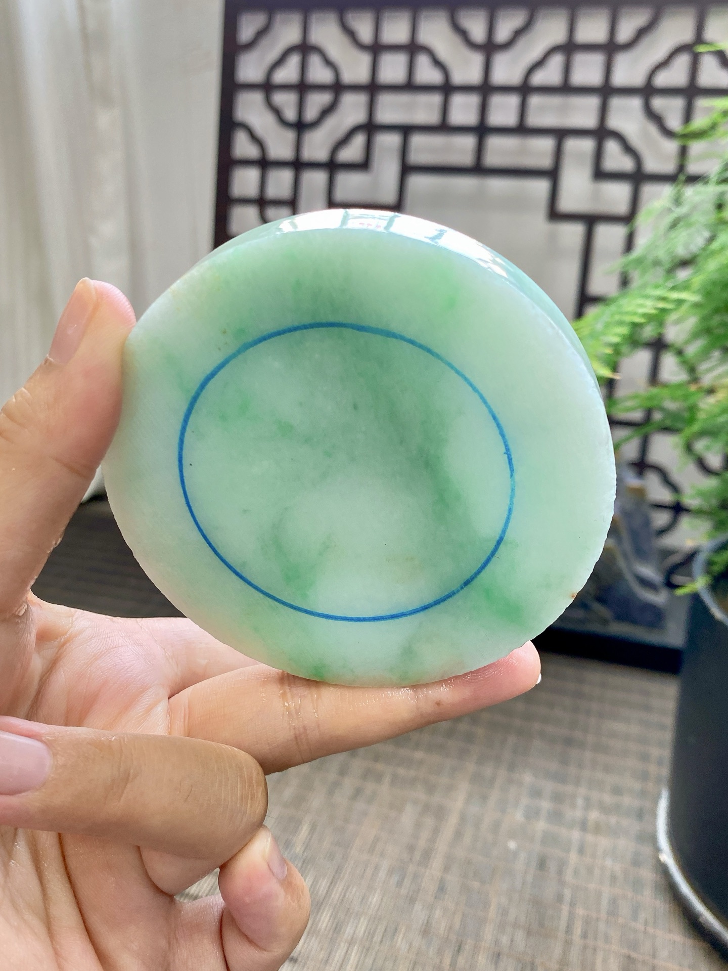 果绿底手镯饼 尺寸80-13 编号JF1102-5