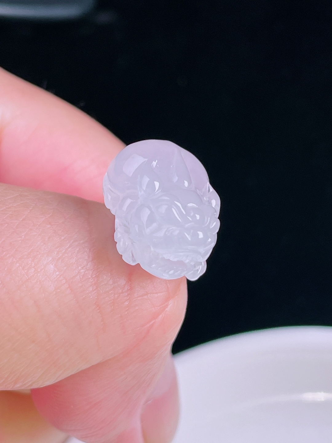 白冰貔貅，老种起光，细底通透，尺寸：18.3/13/9.6mm0929