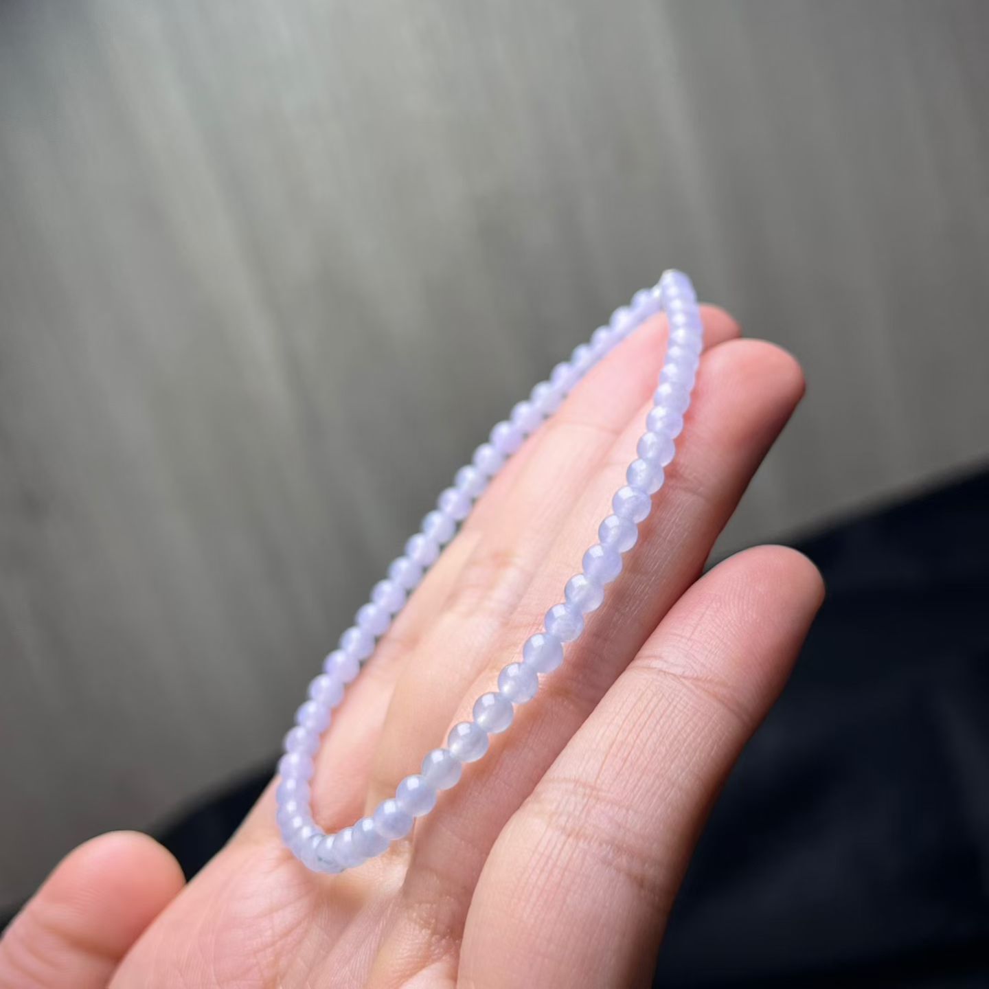 ️ 紫色飘花手串，卡3.5mm，53颗