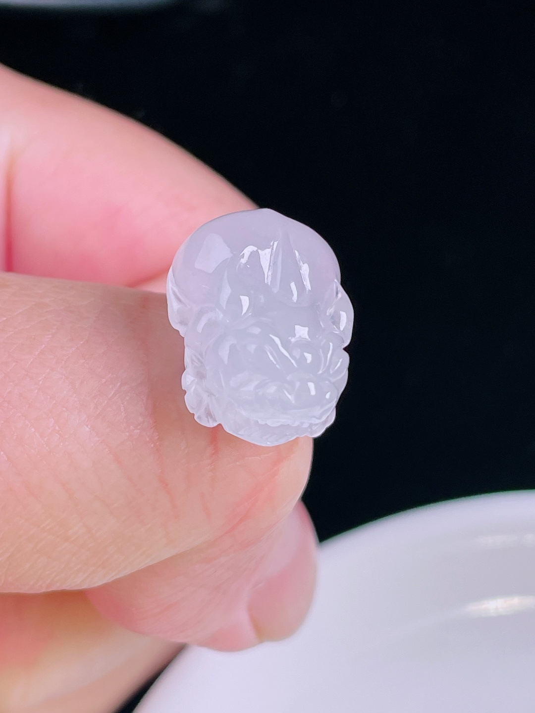 白冰貔貅，老种起光，细底通透，尺寸：18.3/13/9.6mm0929