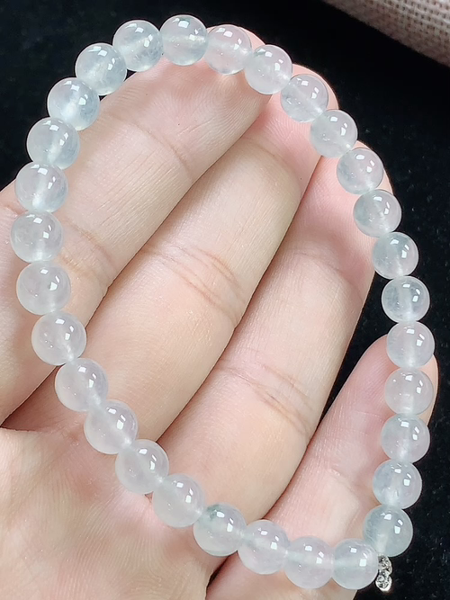 冰种玉珠手链，尺寸6.0mm，j29ryg