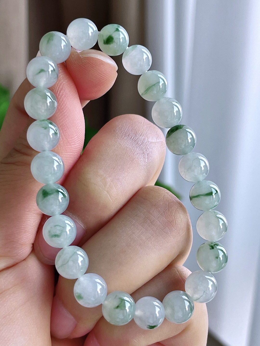 【珠子】飘花手链圆珠珠子手链 【说明】缅甸 性比高 【尺寸】8.1mm 【重量】21.1克