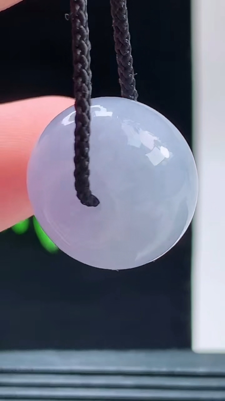 天然A货翡翠紫罗兰平安扣吊坠，尺寸18.3-12.2重量:8.53g 1010
10月11日
