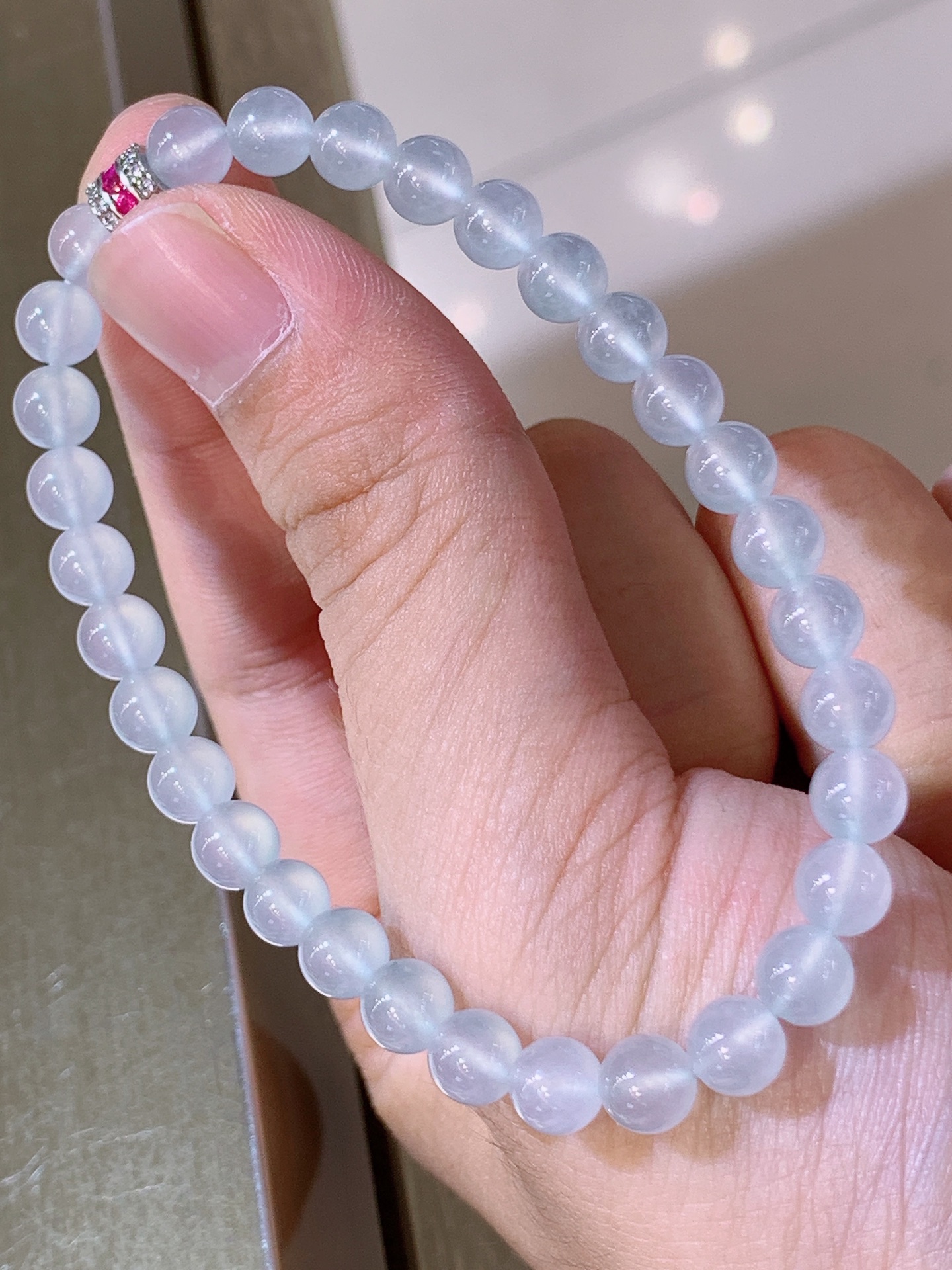 ️ 冰种珠珠手链，冰感十足，珠型圆润 裸石5.7 31