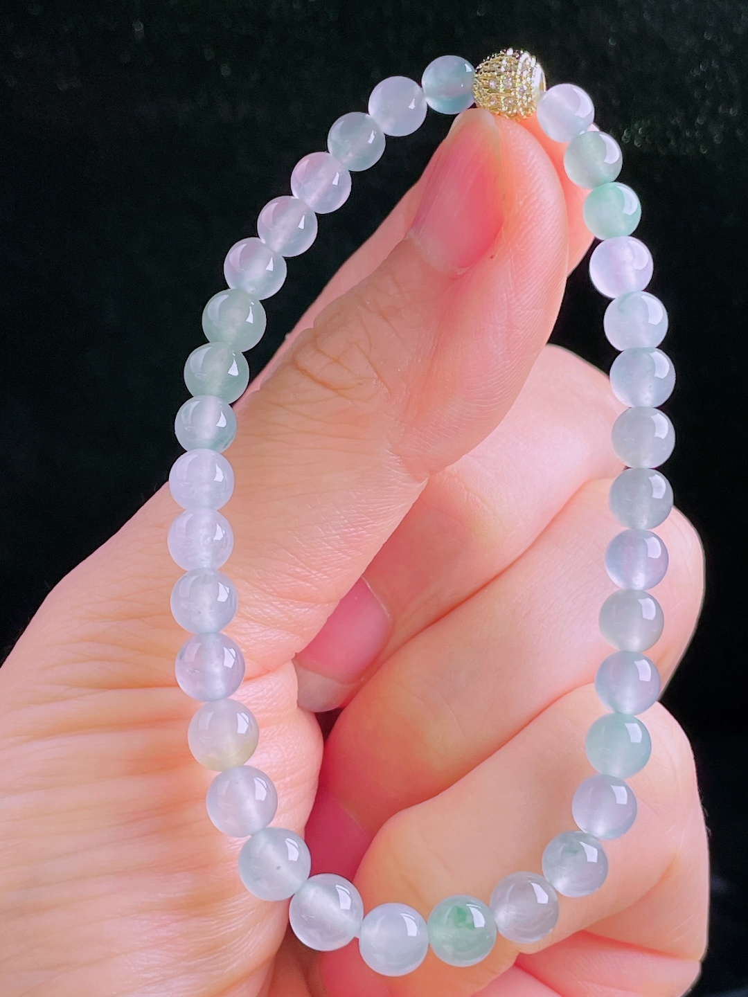 ️手链，18k镶嵌，老种起光，细底通透，尺寸：5mm0930