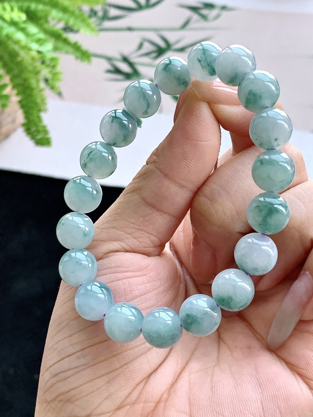 【珠子】️飘花手链圆珠子手链 【说明】缅甸 性比高 【尺寸】9.9mm 【重量】32.8克