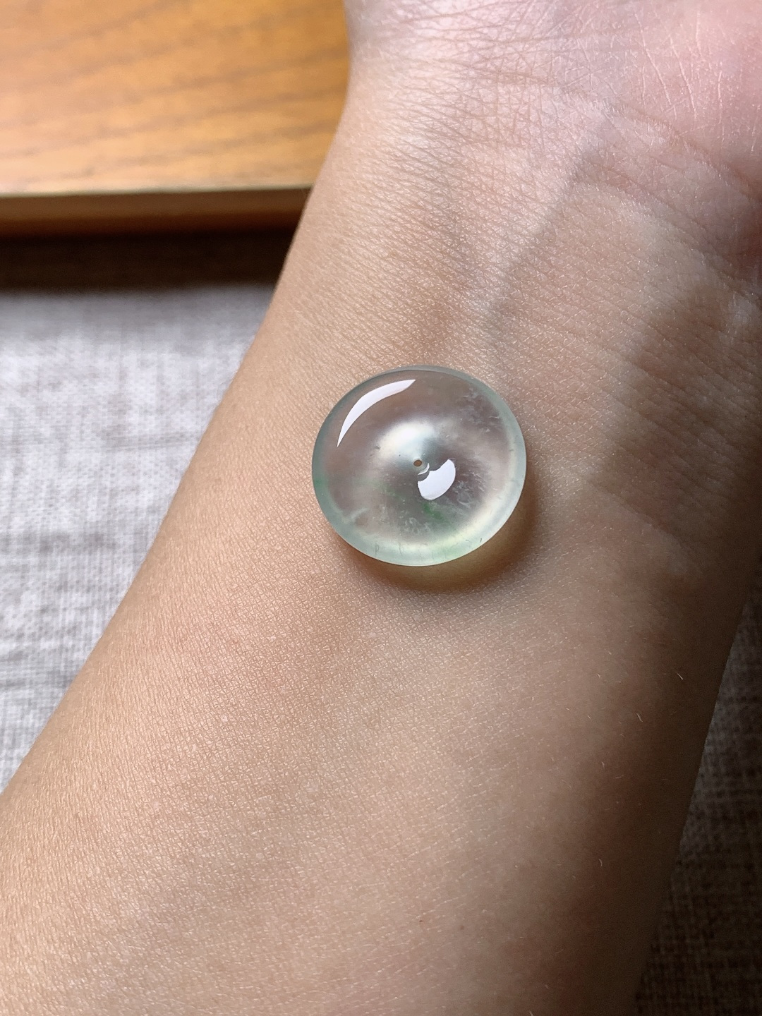 ️冰种飘绿平安扣，水润种老 0930 尺寸17.5*3.8