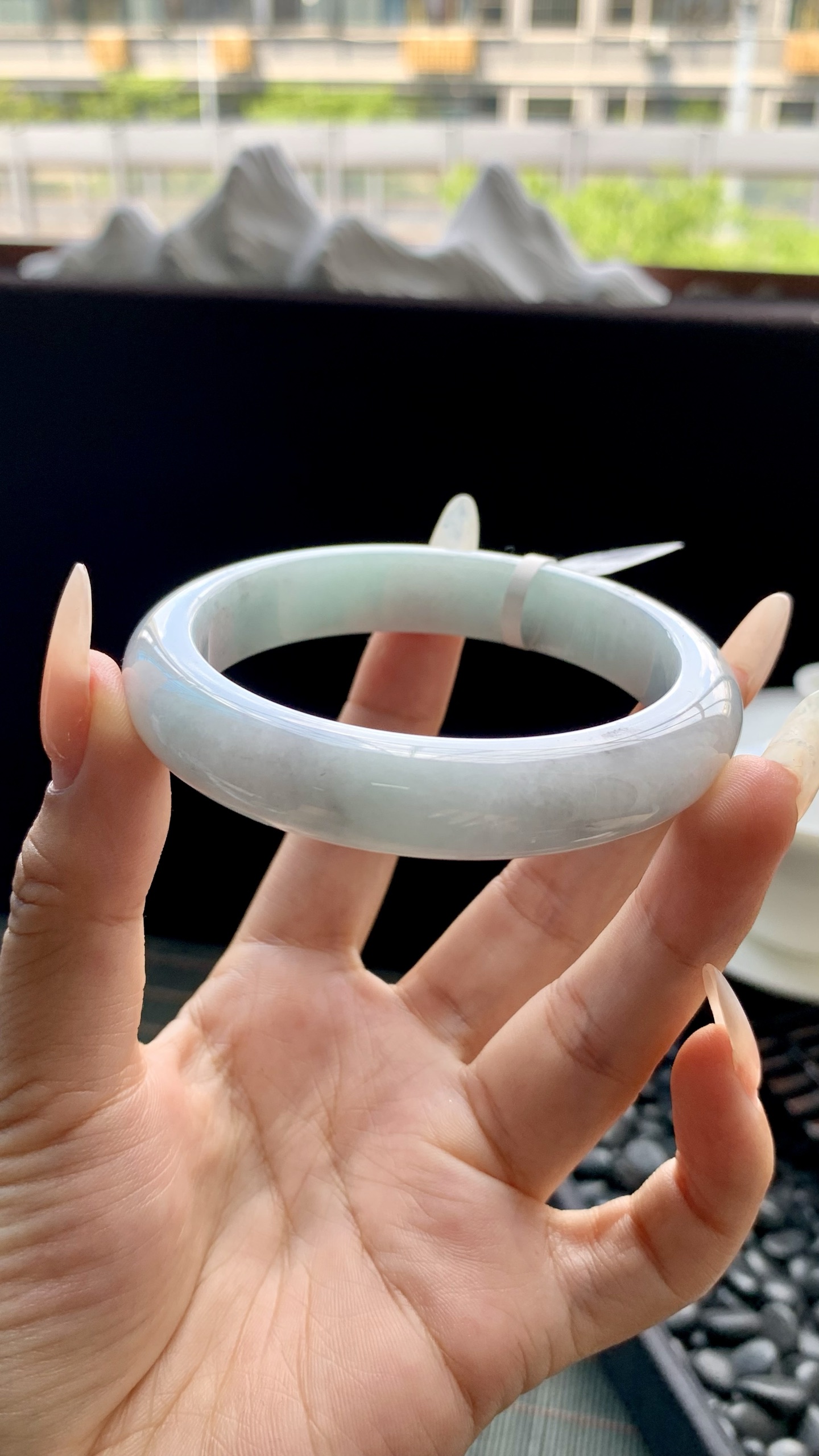 晴底飘乌鸡花正圈手镯成品 HYC-674 尺寸：57-12-8.5