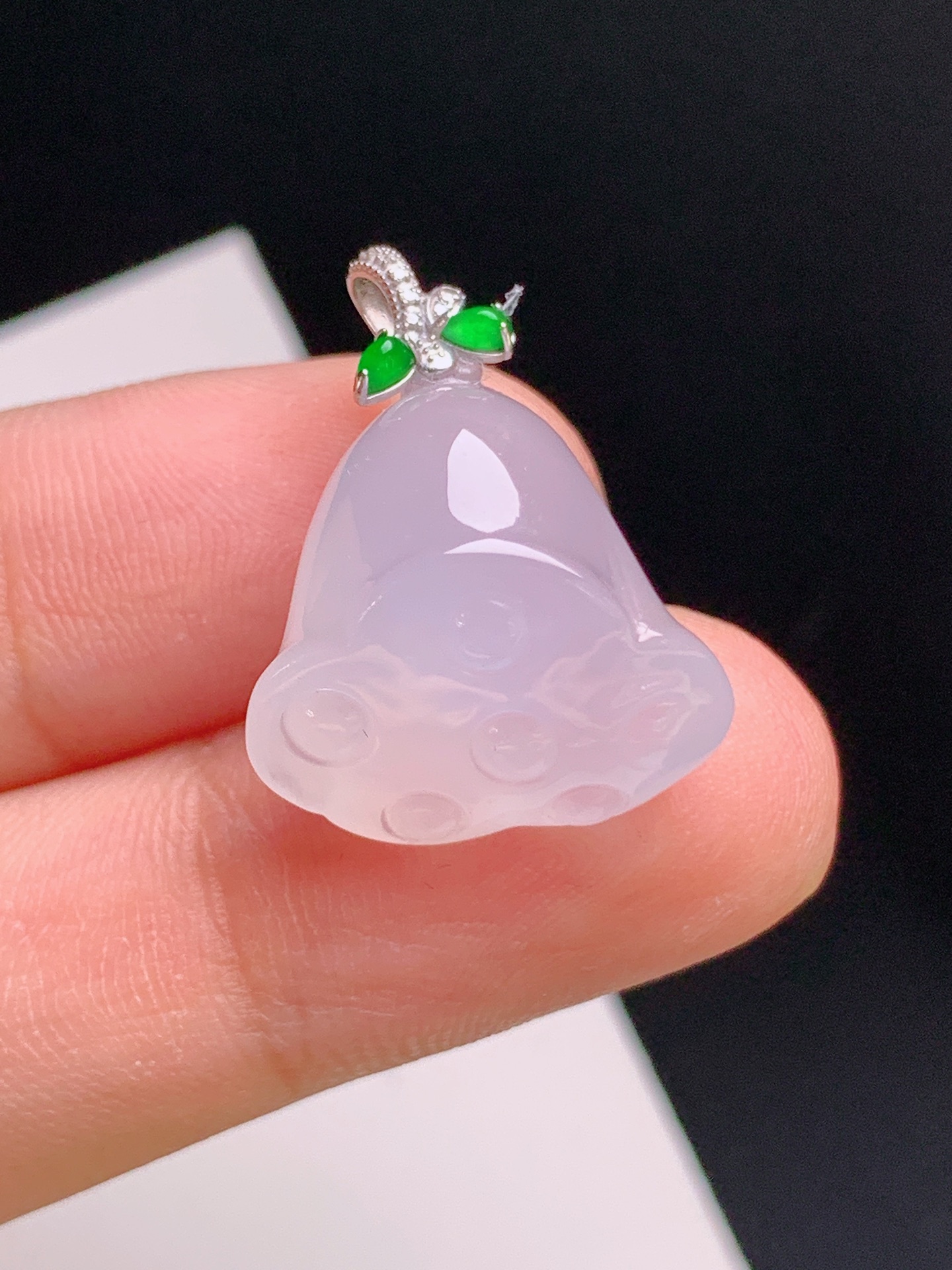 ️ 冰种莲蓬吊坠，淡紫清雅，圆润饱满 裸石16.6-17.5-11.7 整体22.7 530928