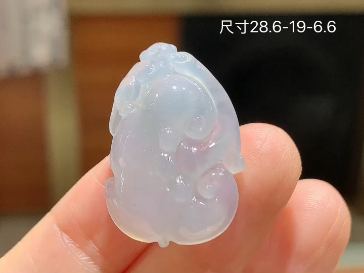 ️冰种如意，无裂，尺寸，28.6-19-6.6