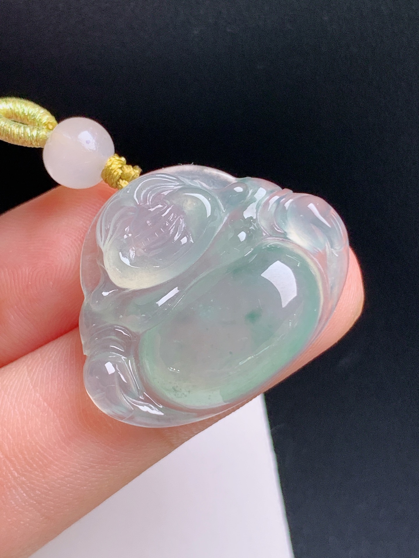 ️ 冰种飘花佛公吊坠，冰感十足 裸石21.6-27.2-6 49