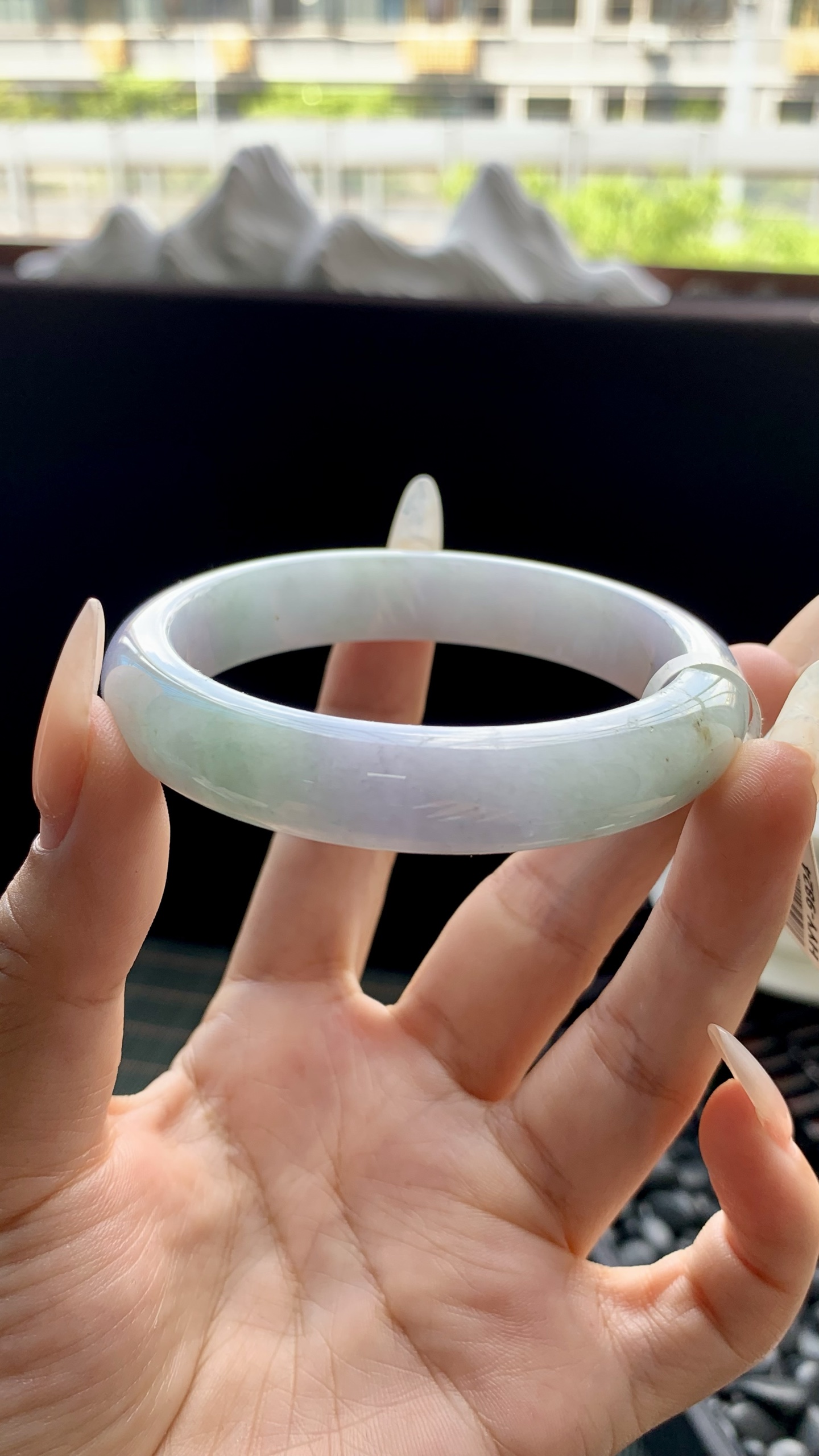 春彩飘花正圈手镯成品 HYY-9824 尺寸：55.5-12-8