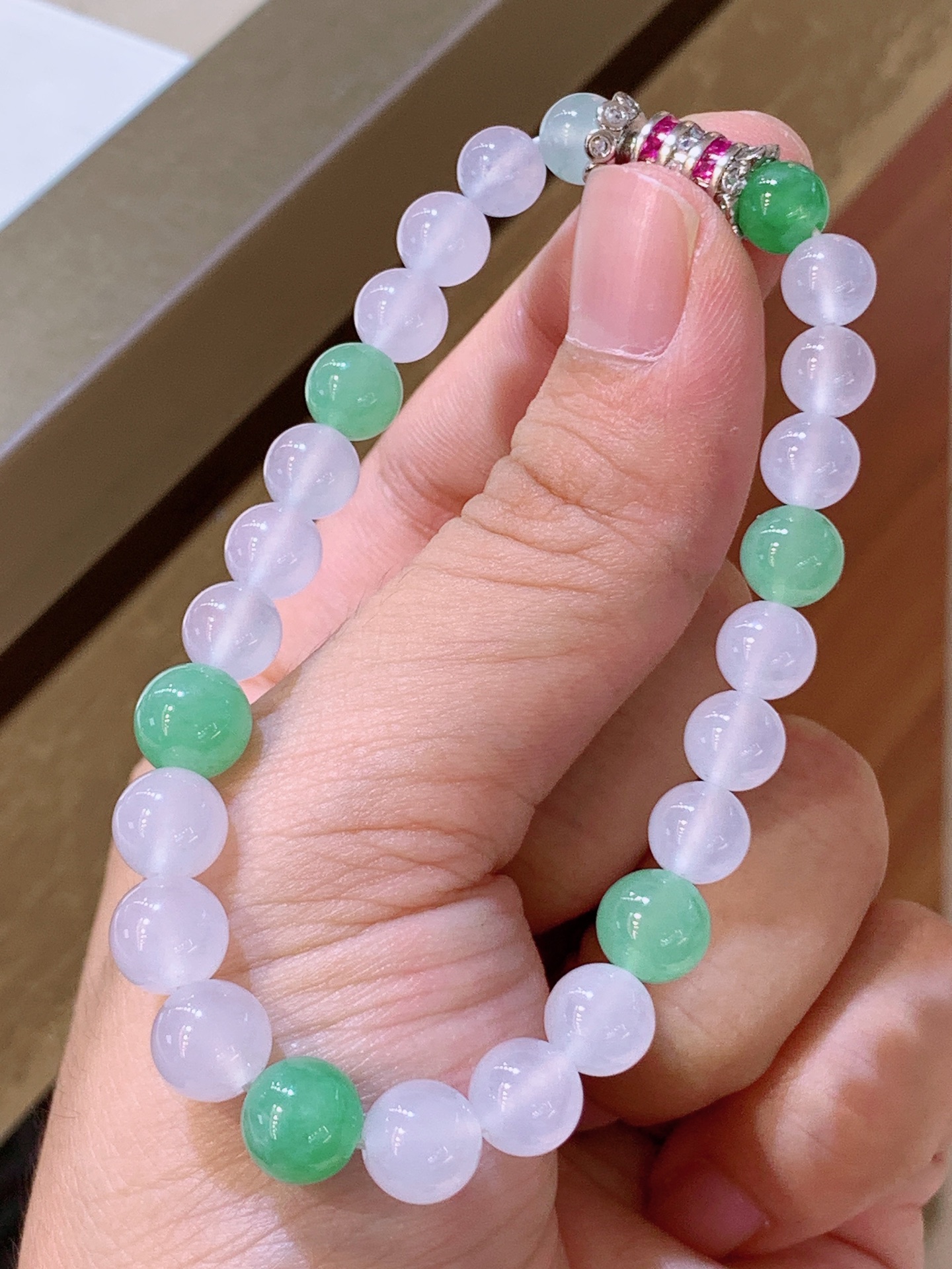 ️ 冰春彩珠珠手串，冰感十足，珠型圆润 裸石7.2 31