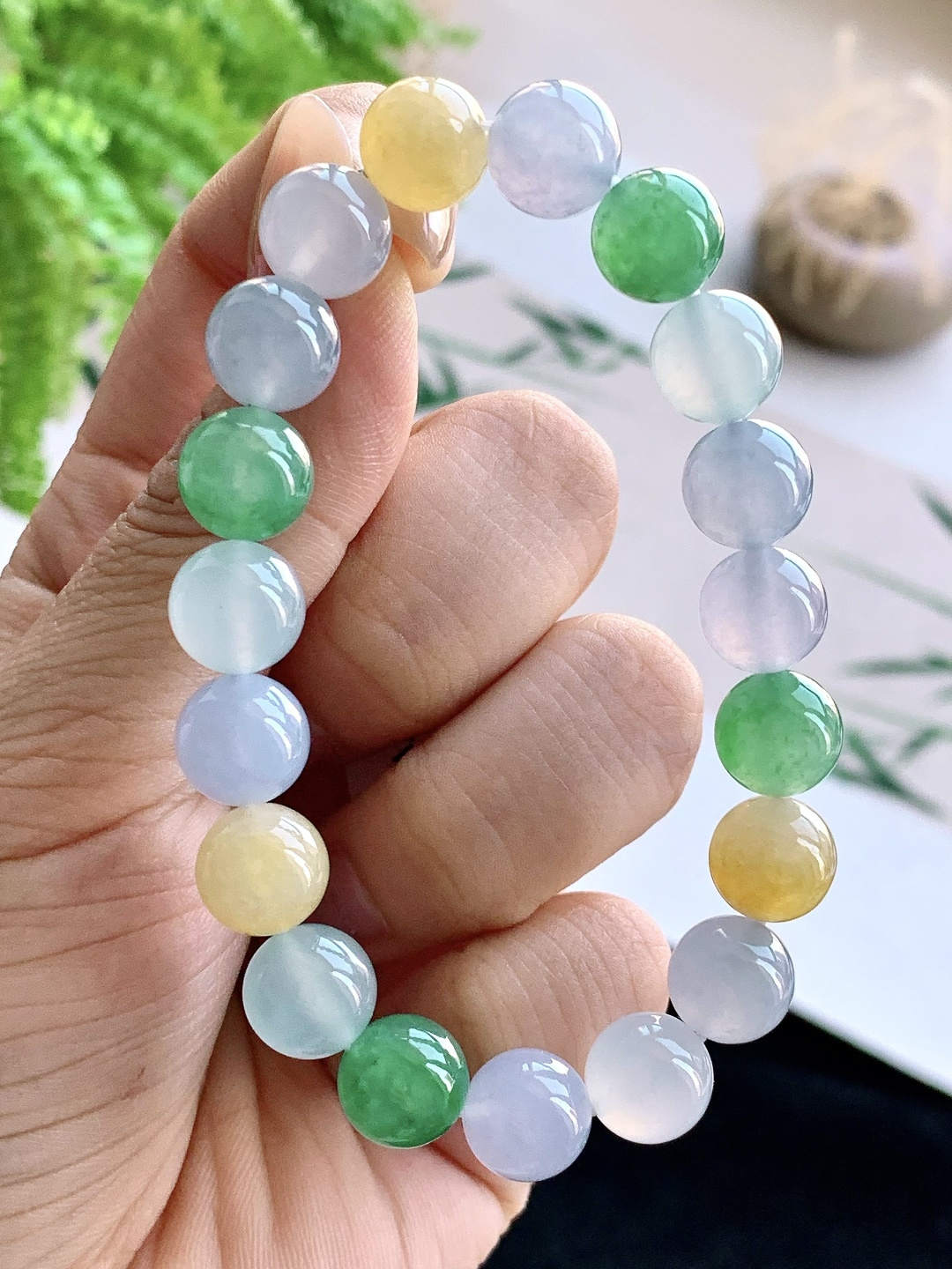 【珠子】️冰种多宝手链圆珠子手链 【说明】缅甸 性比高 【尺寸】10mm 【重量】33.2克