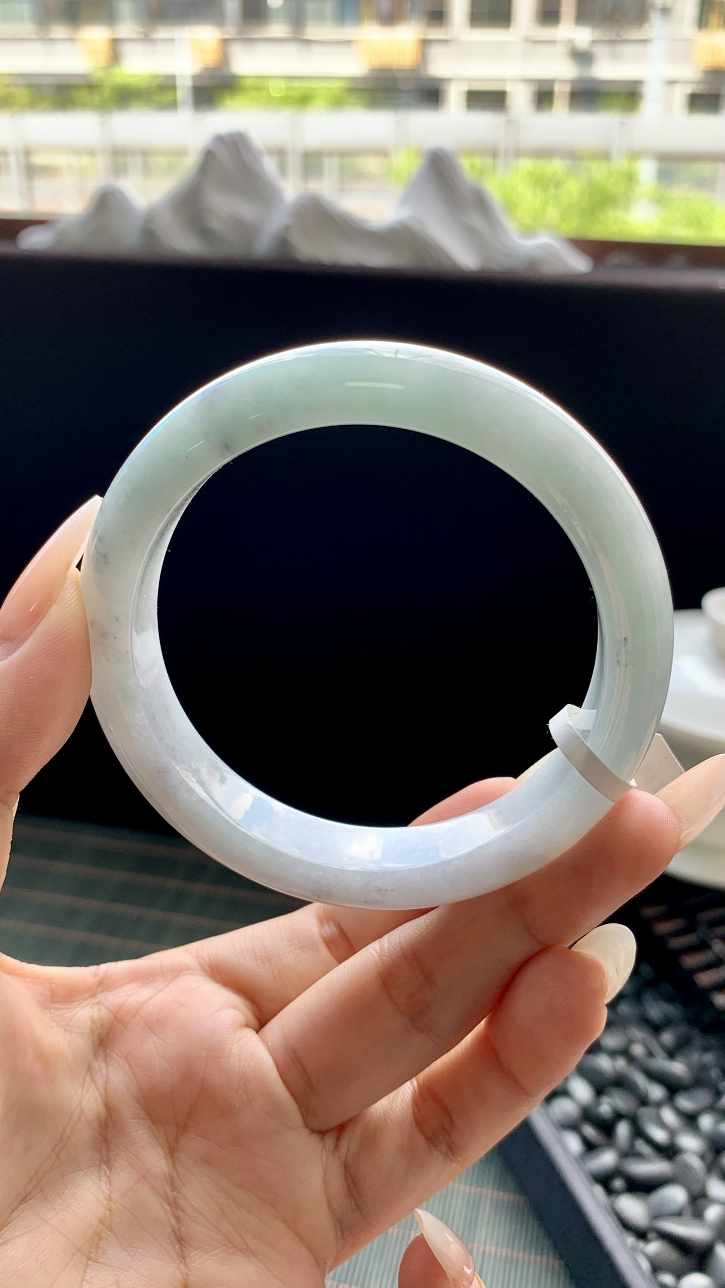 晴底飘乌鸡花正圈手镯成品 HYC-674 尺寸：57-12-8.5