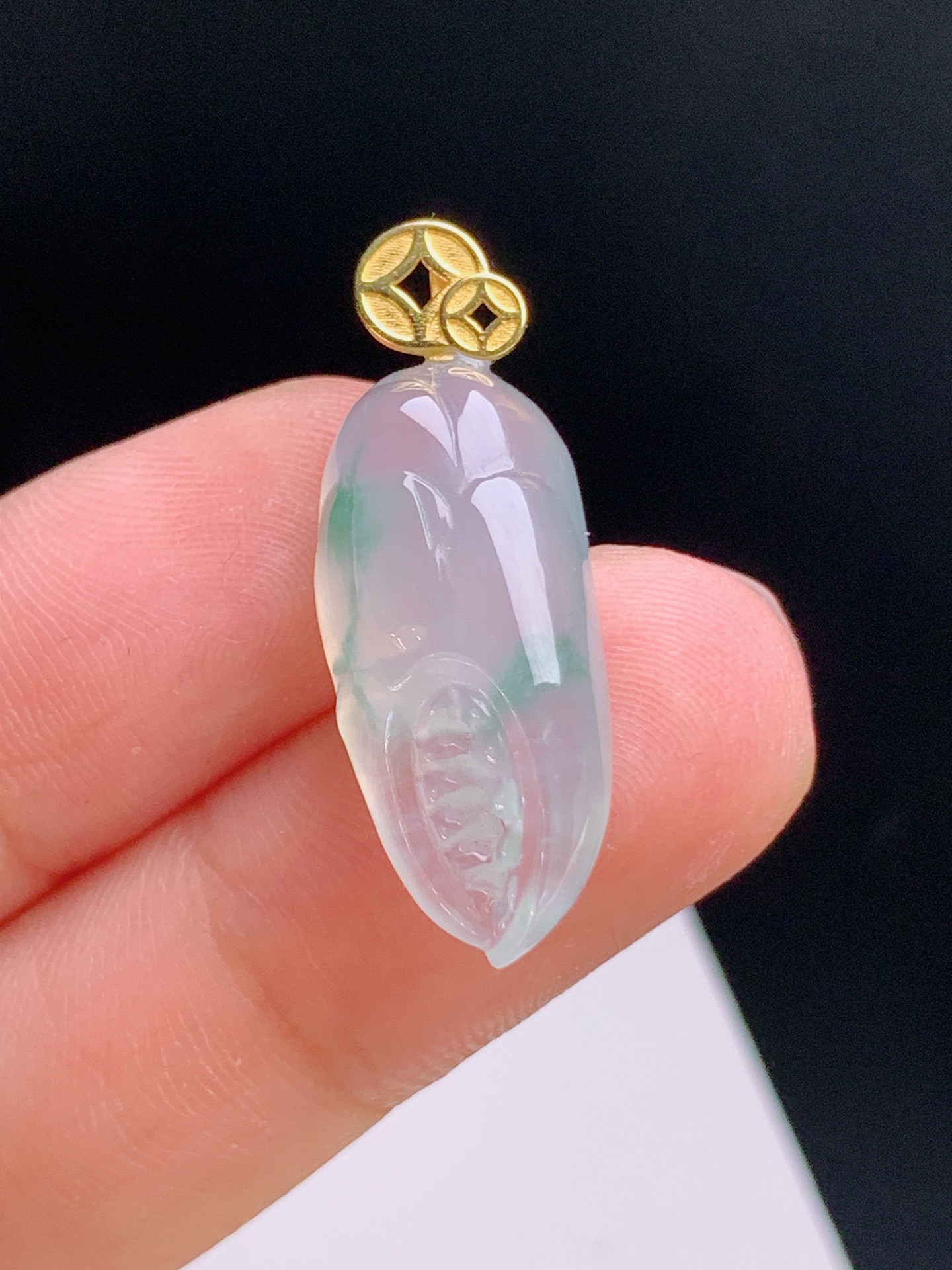 ️ 冰种飘花蟹钳吊坠，飘花自然，雕工细腻，裸石22.7-10.5-7.128.8