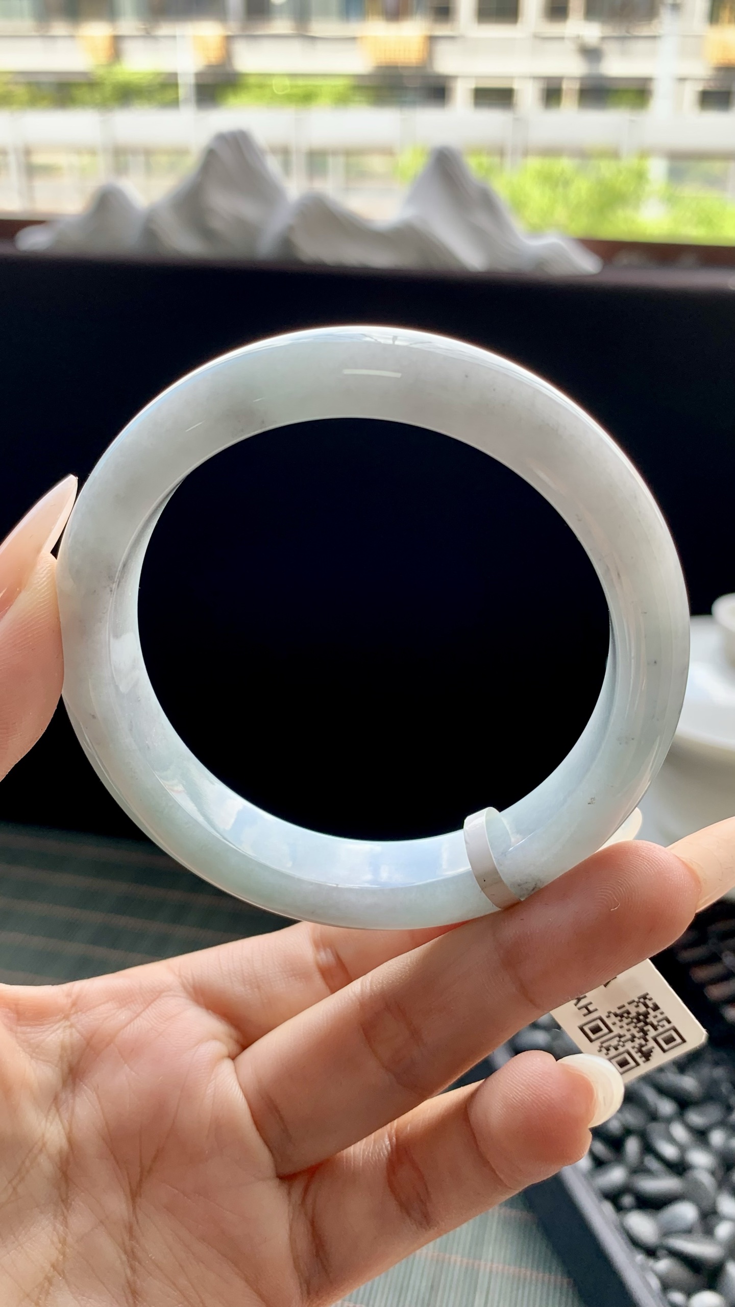 晴底飘乌鸡花正圈手镯成品 HYC-674 尺寸：57-12-8.5