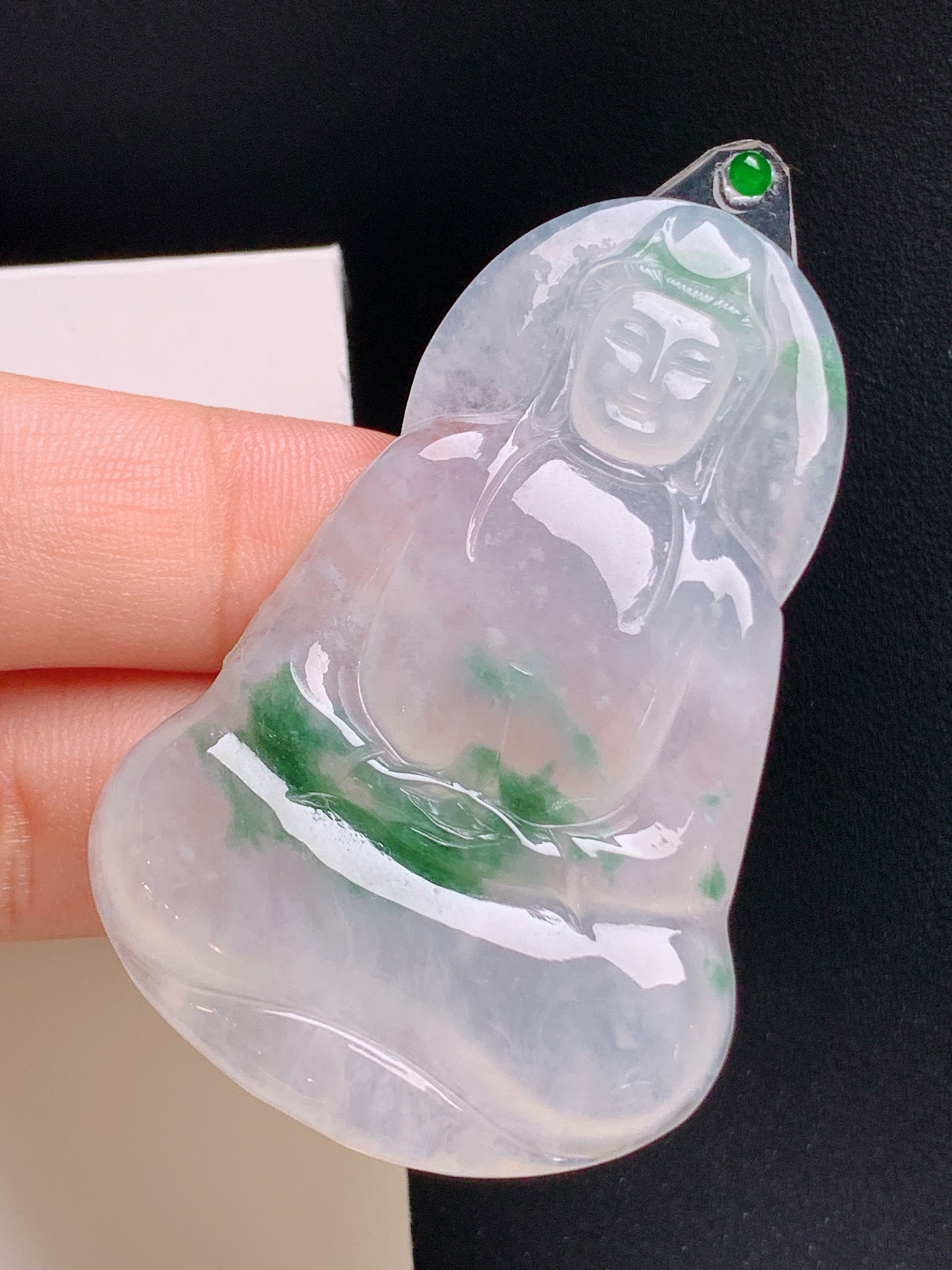 ️ 冰种飘花观音，胶感通透，飘花灵动，裸石56.6-36.8-5.1 13