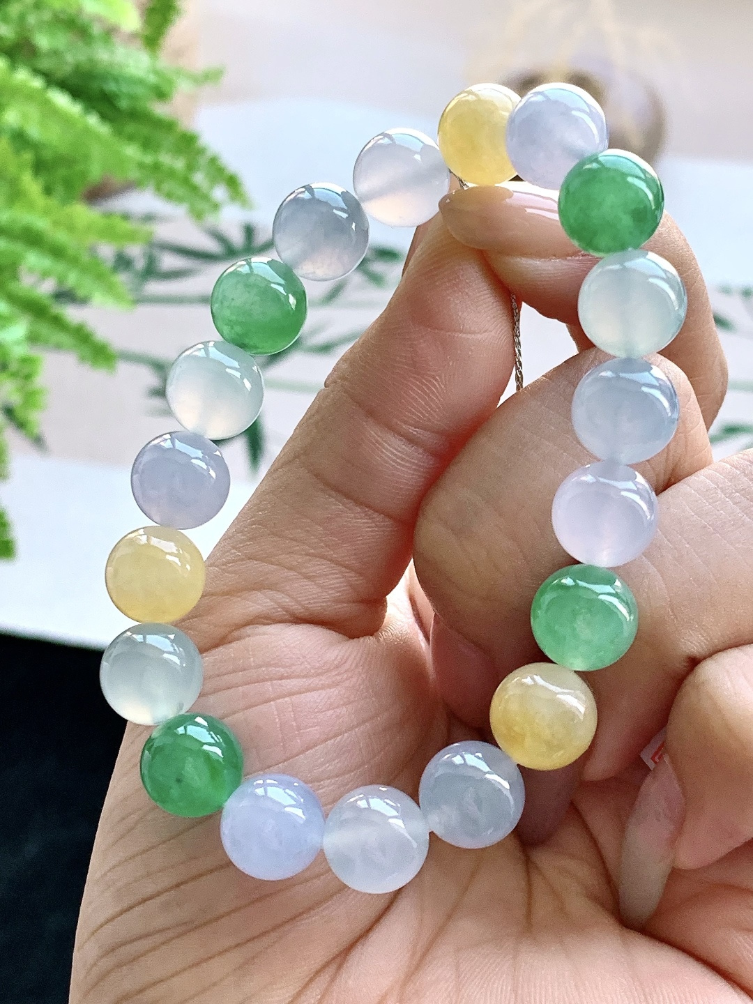 【珠子】️冰种多宝手链圆珠子手链 【说明】缅甸 性比高 【尺寸】10mm 【重量】33.2克