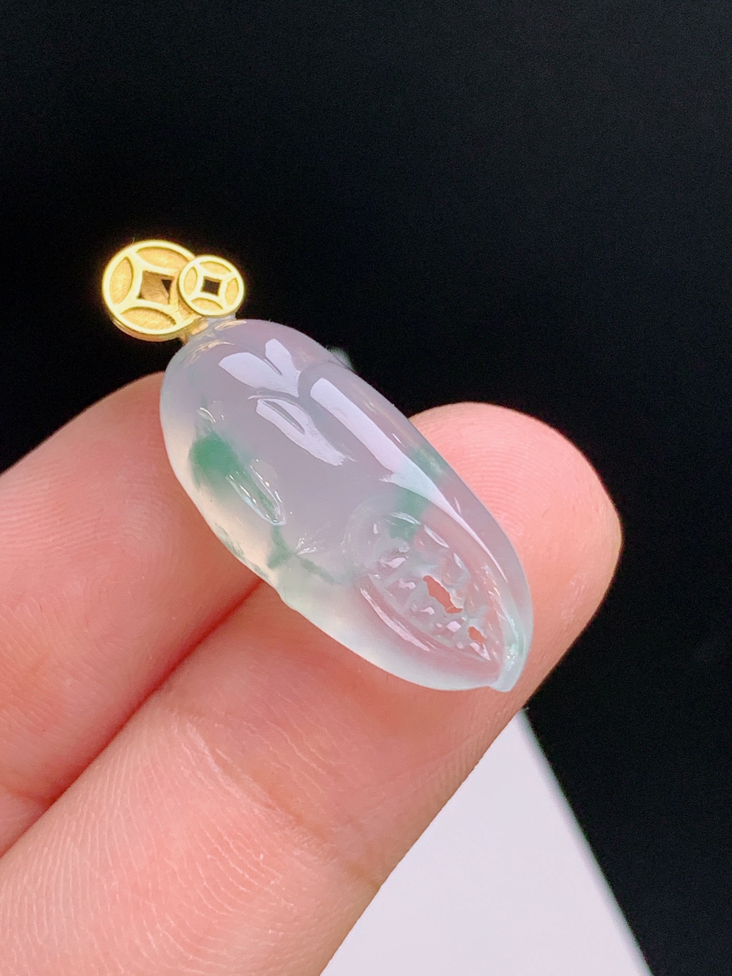 ️ 冰种飘花蟹钳吊坠，飘花自然，雕工细腻，裸石22.7-10.5-7.128.8