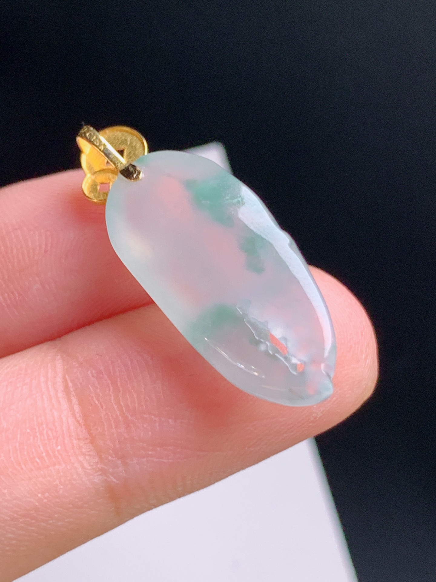 ️ 冰种飘花蟹钳吊坠，飘花自然，雕工细腻，裸石22.7-10.5-7.128.8