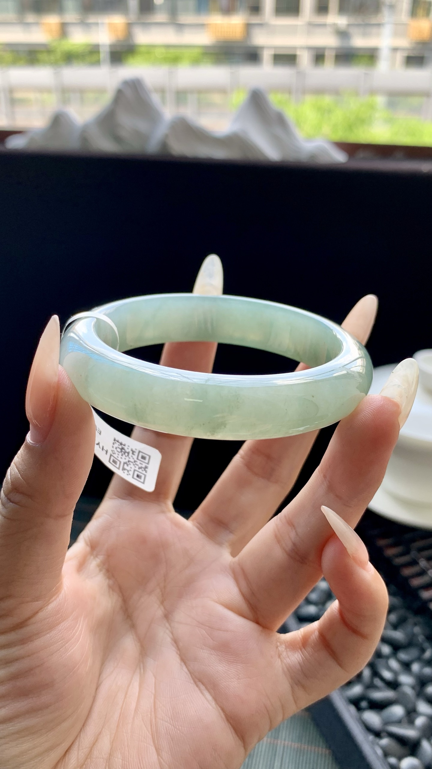 冰晴绿正圈手镯成品 HY-9332 尺寸：53-12.5-8