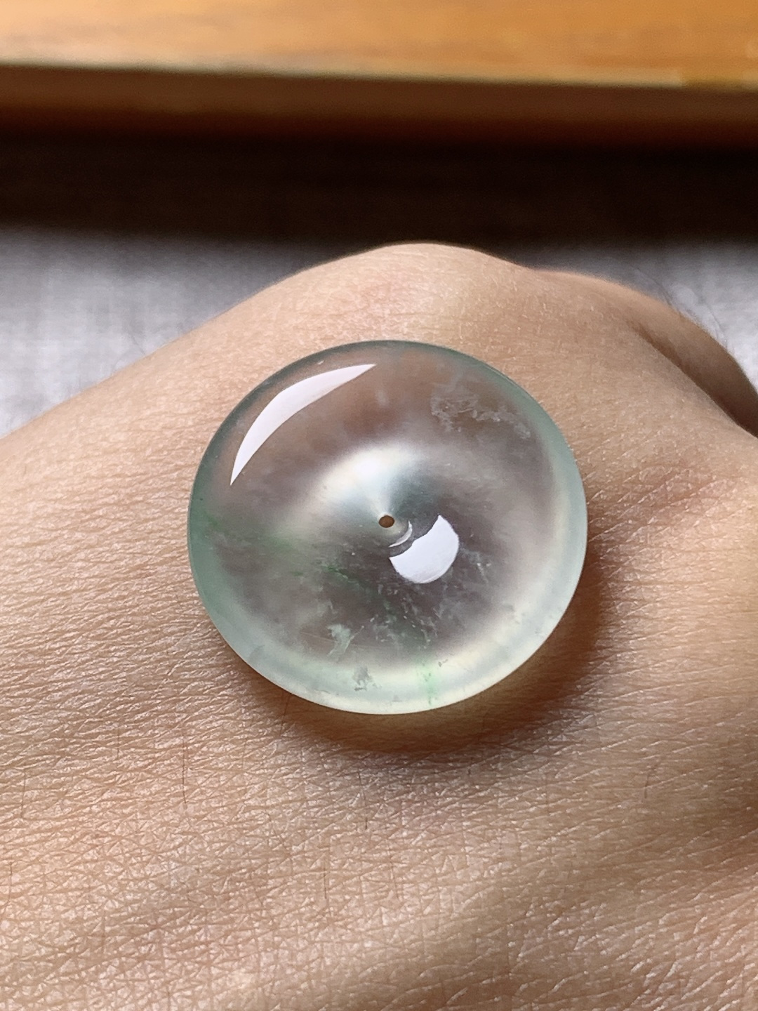 ️冰种飘绿平安扣，水润种老 0930 尺寸17.5*3.8