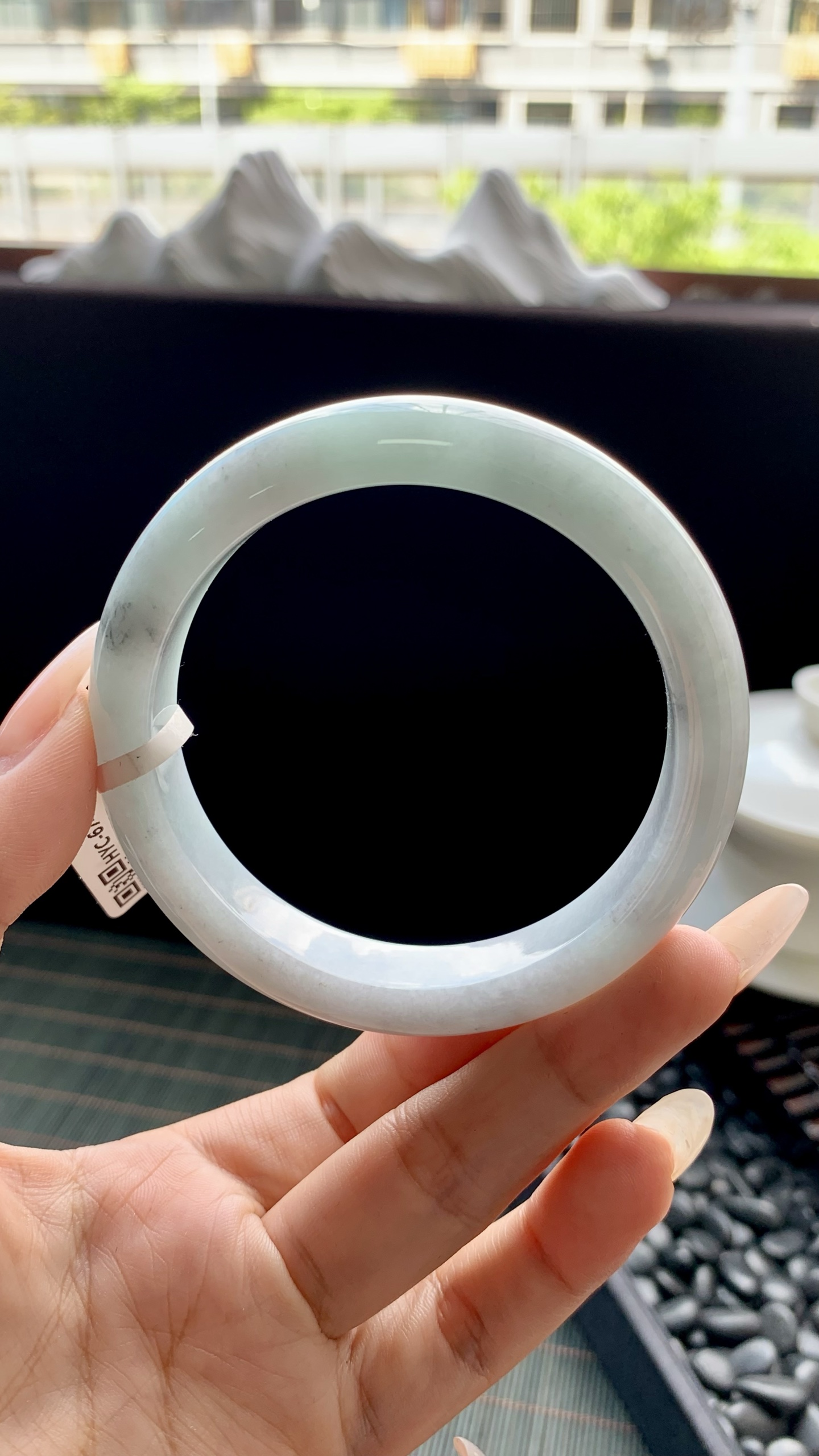 晴底飘乌鸡花正圈手镯成品 HYC-674 尺寸：57-12-8.5