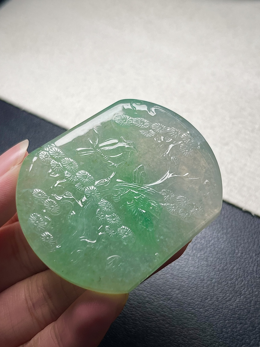 ️【山水牌】飘花灵动，种老细腻形体佳 尺寸：52.2*44.1*8.4,asd6101