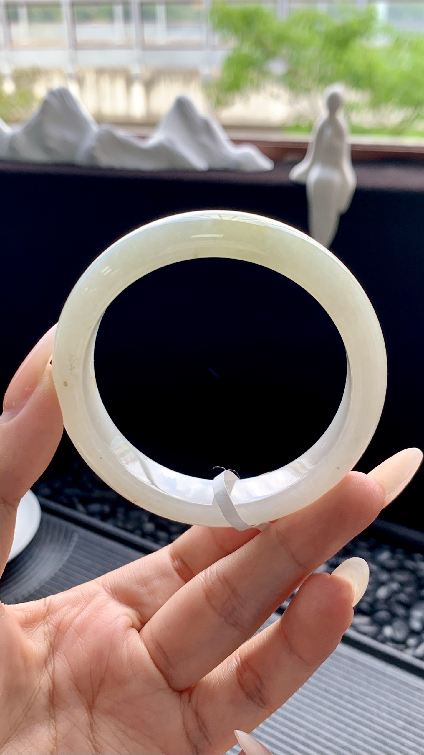 晴底洒金正圈手镯成品 HYY-9769 尺寸：53–12-8
