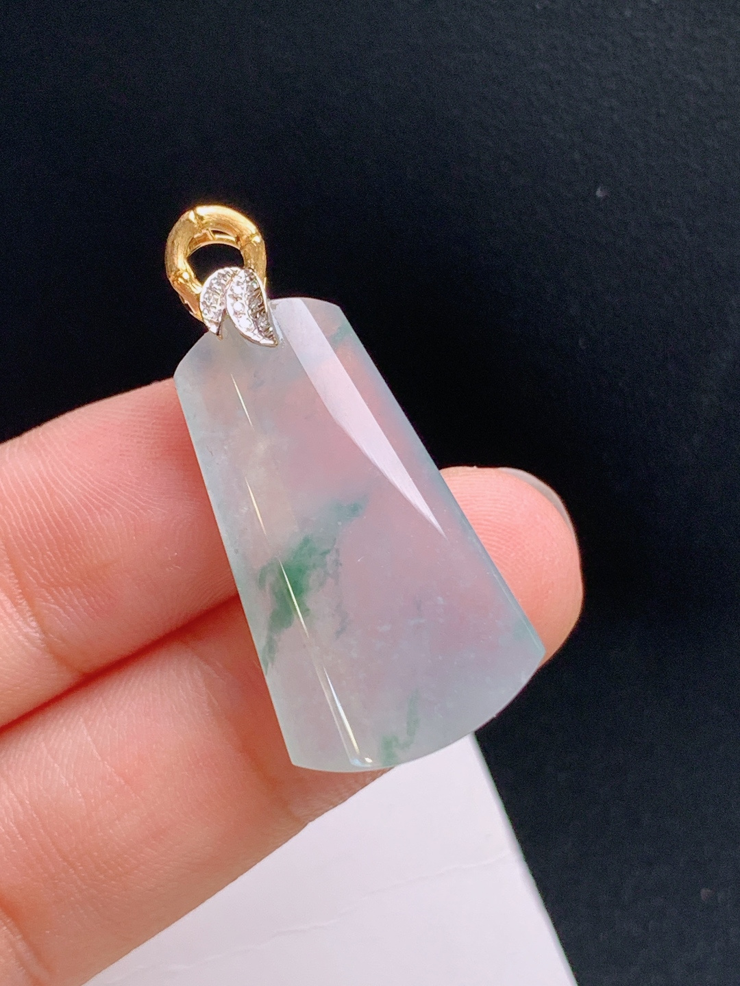 ️ 冰种飘花无事牌吊坠，清透起光，飘花飘逸，简约大气，裸石27.6-16.1-6.134