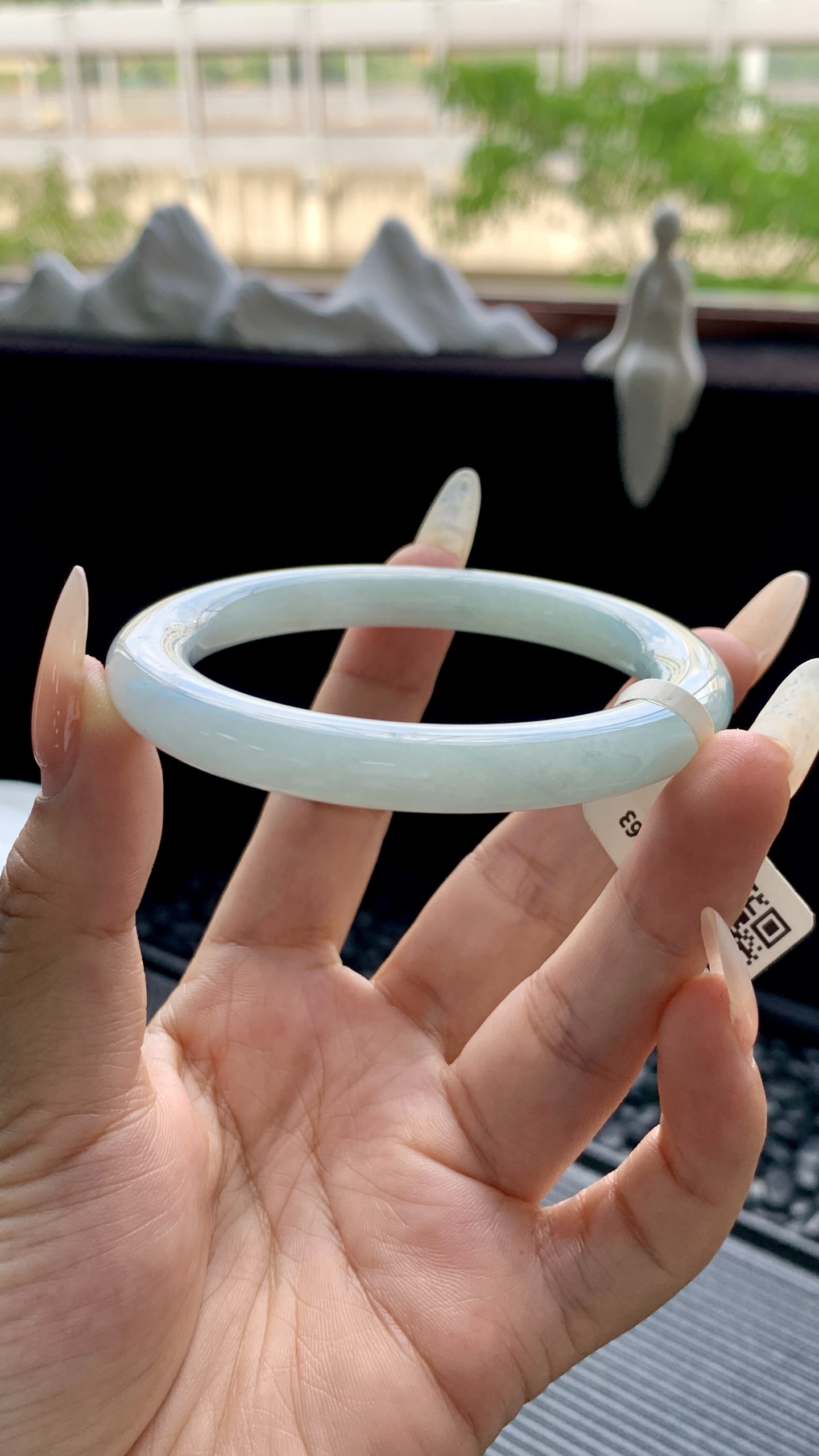 晴绿圆条美人条手镯成品 HYC-863 尺寸：54-8-9