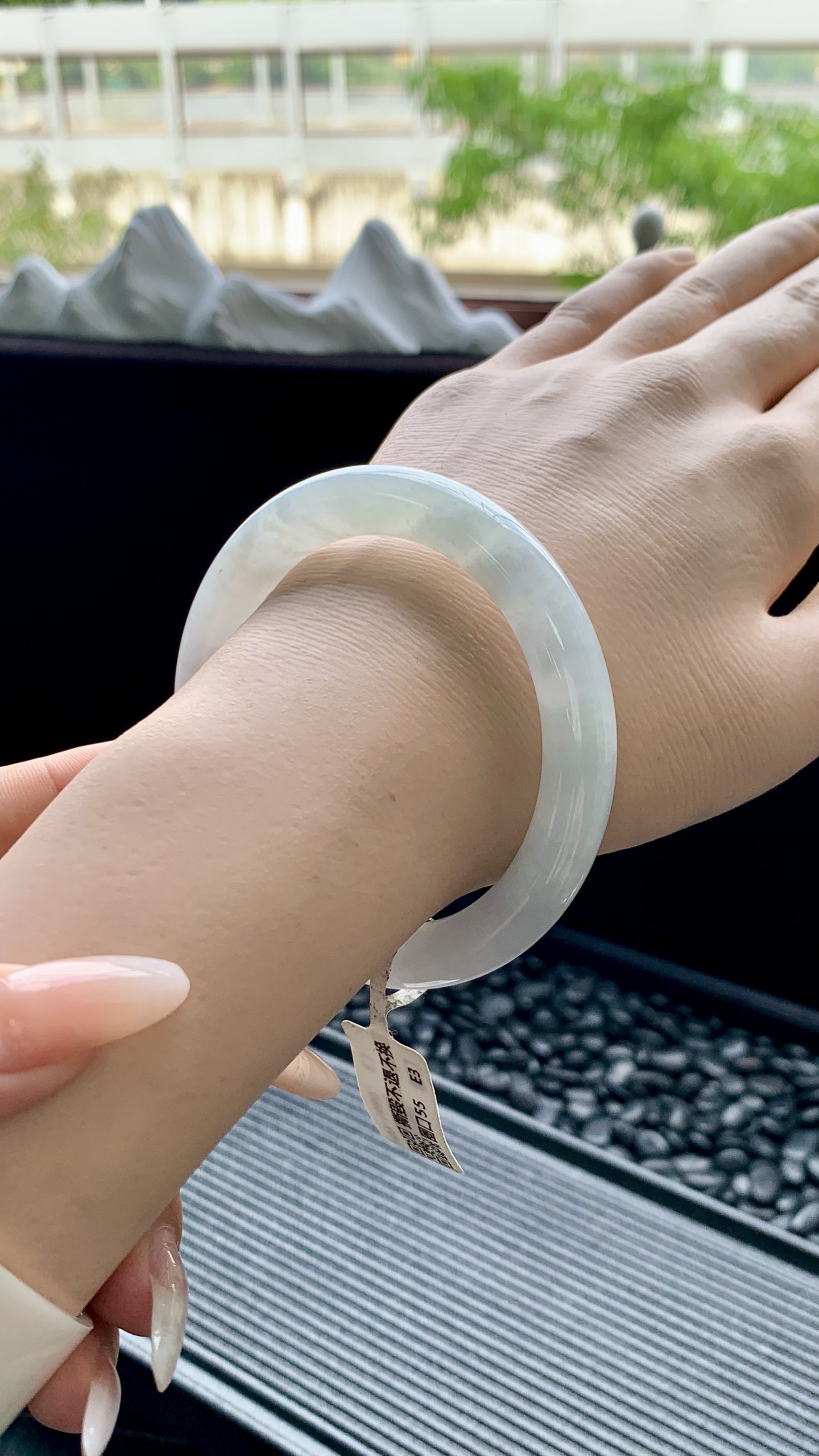 冰晴圆条美人条手镯成品 HYY-1660 尺寸：56-9-9