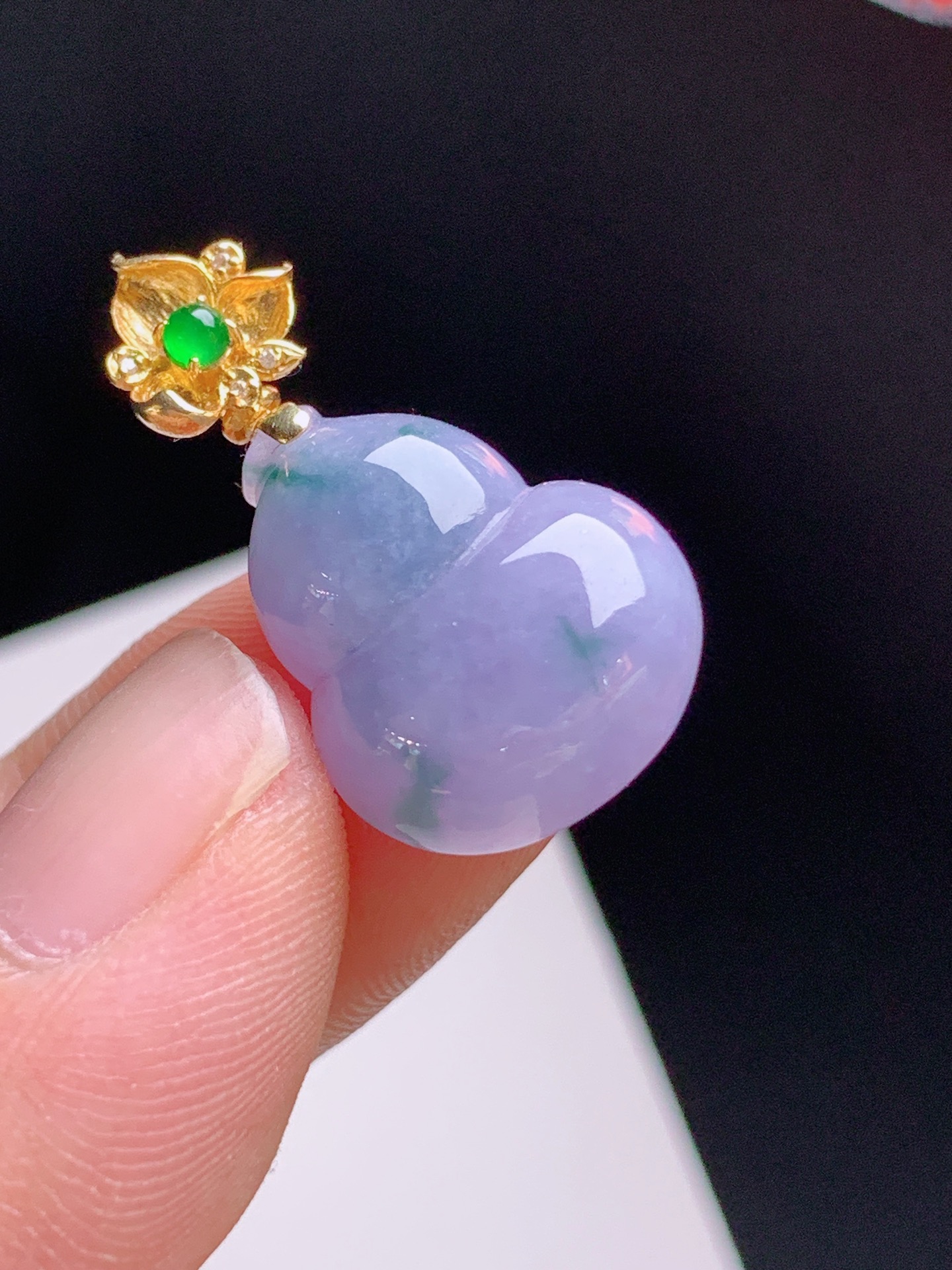 ️ 飘花葫芦吊坠，种水细腻，紫韵迷人，飘花鲜活，裸石17.5-14.5-5.826.1 13