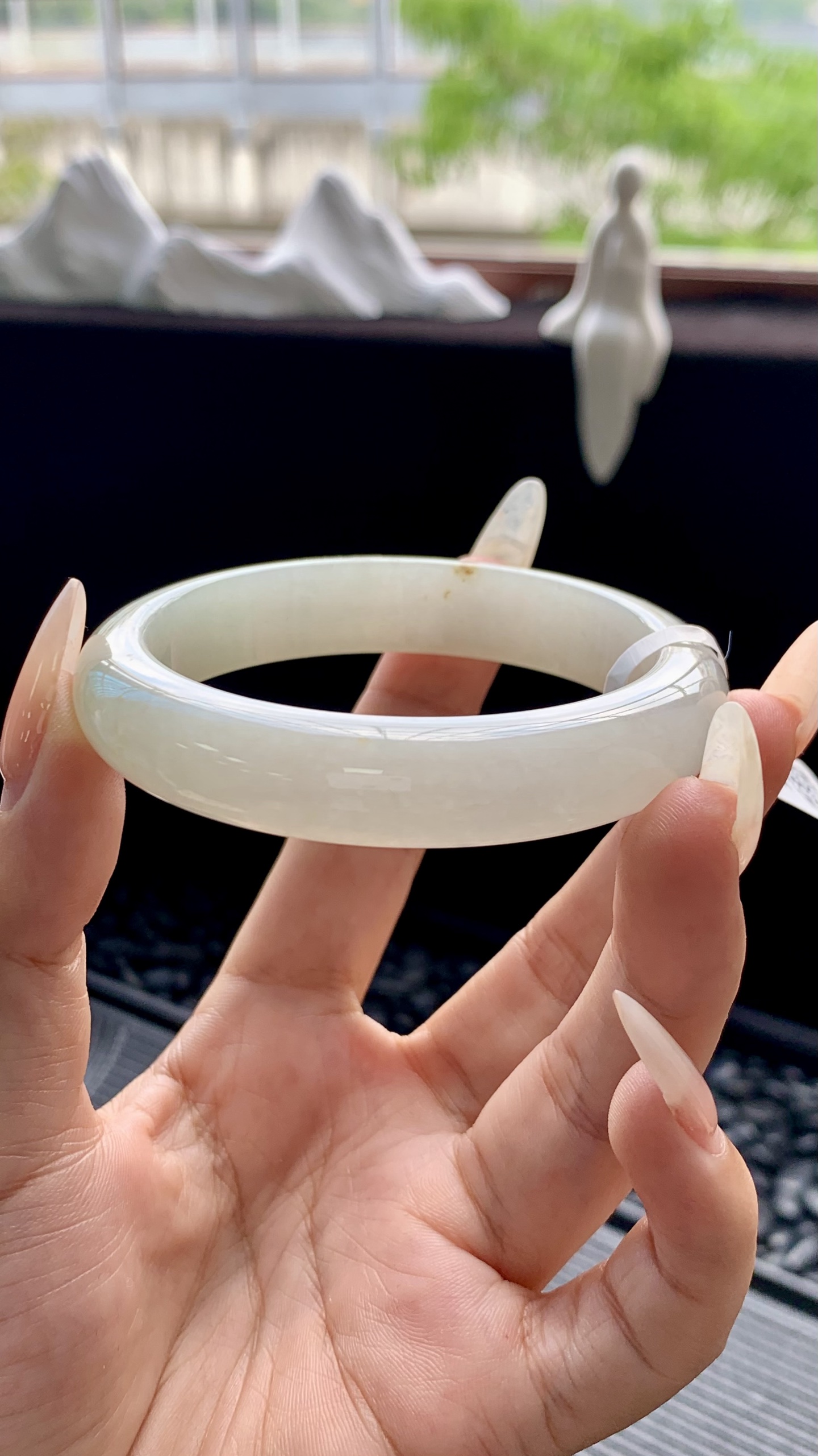 晴底洒金正圈手镯成品 HYY-9769 尺寸：53–12-8
