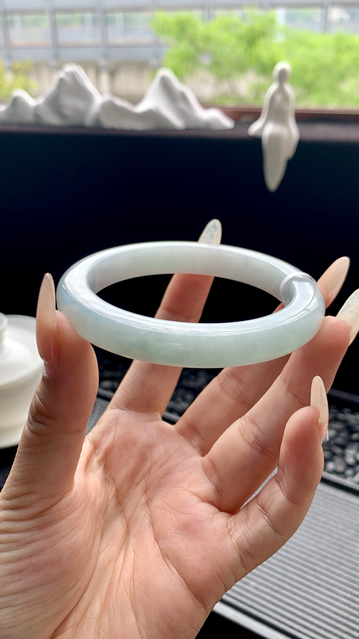 晴底正圈手镯成品 B0817-6 尺寸：56-10-9