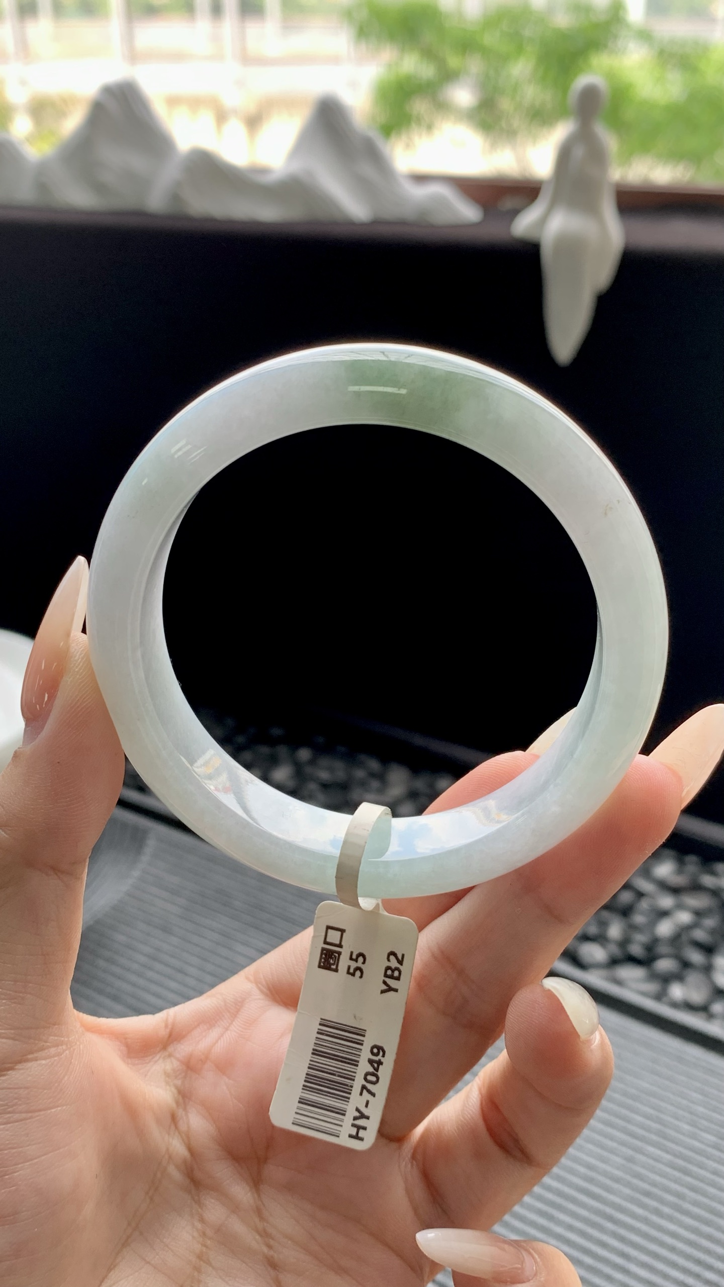 半山水正圈手镯成品 HY-7049 尺寸：55.5-12.5-8