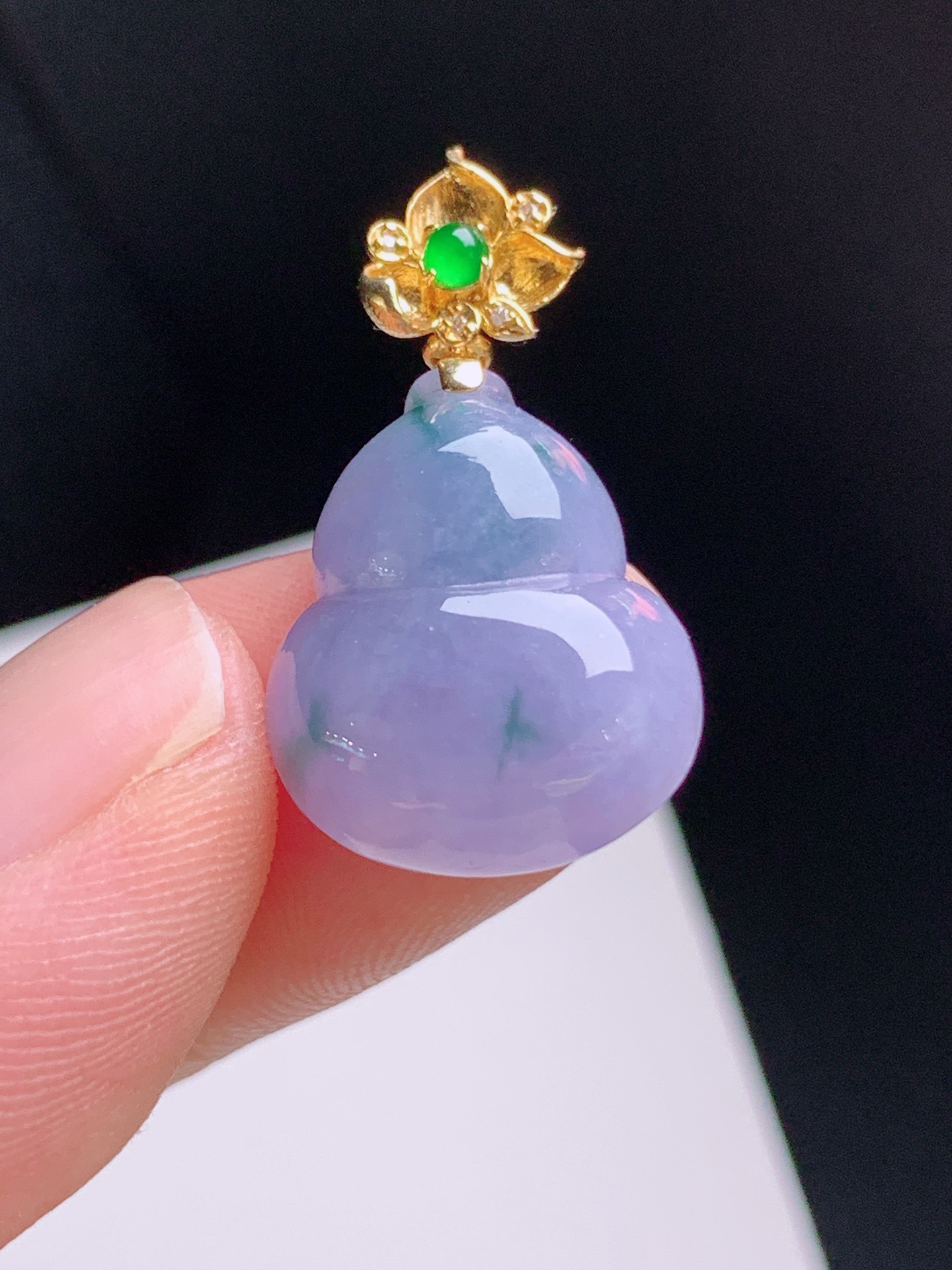 ️ 飘花葫芦吊坠，种水细腻，紫韵迷人，飘花鲜活，裸石17.5-14.5-5.826.1 13