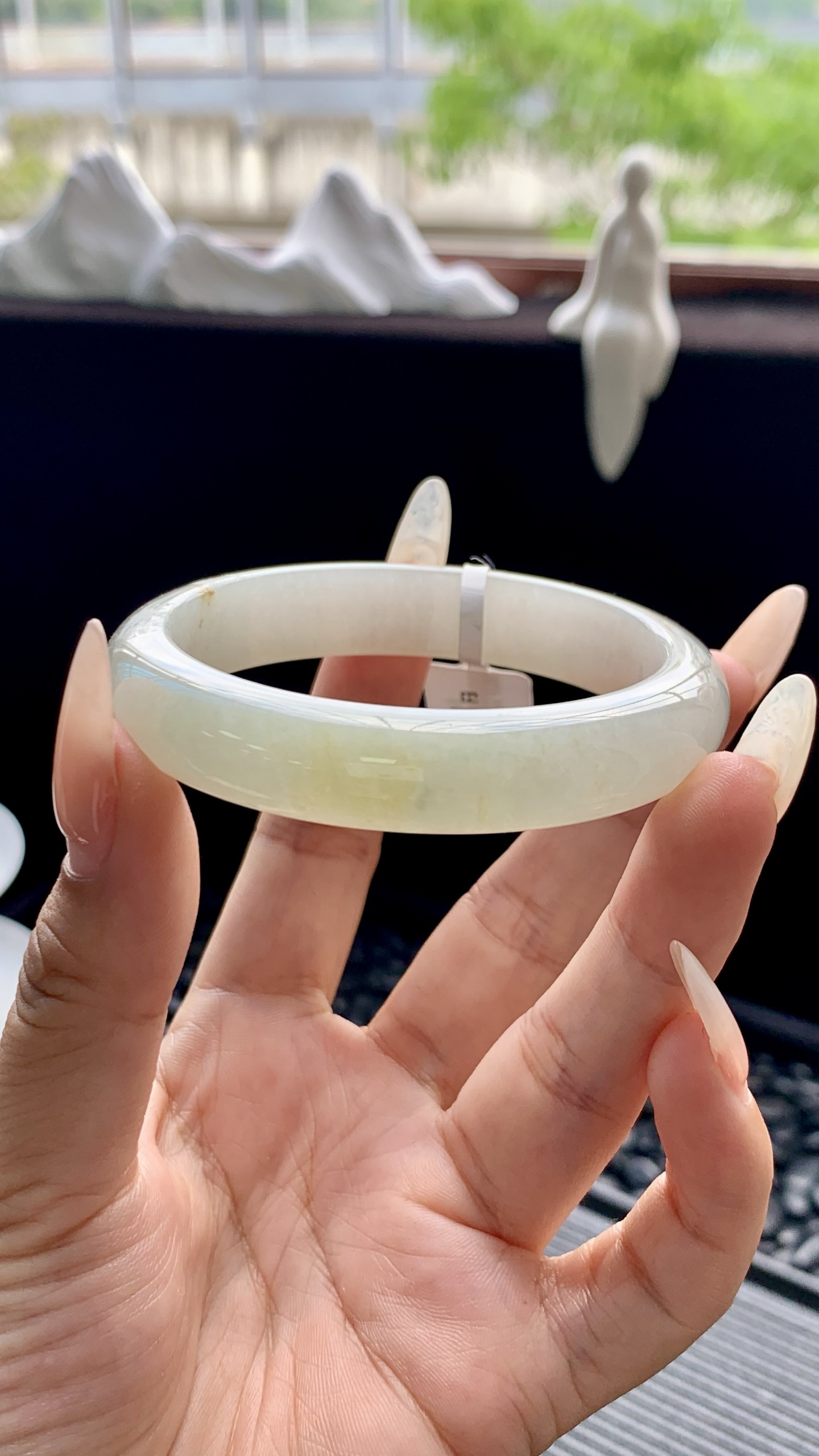 晴底洒金正圈手镯成品 HYY-9769 尺寸：53–12-8