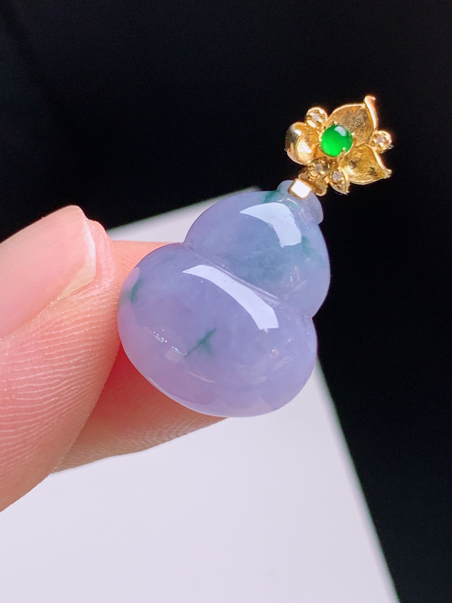 ️ 飘花葫芦吊坠，种水细腻，紫韵迷人，飘花鲜活，裸石17.5-14.5-5.826.1 13