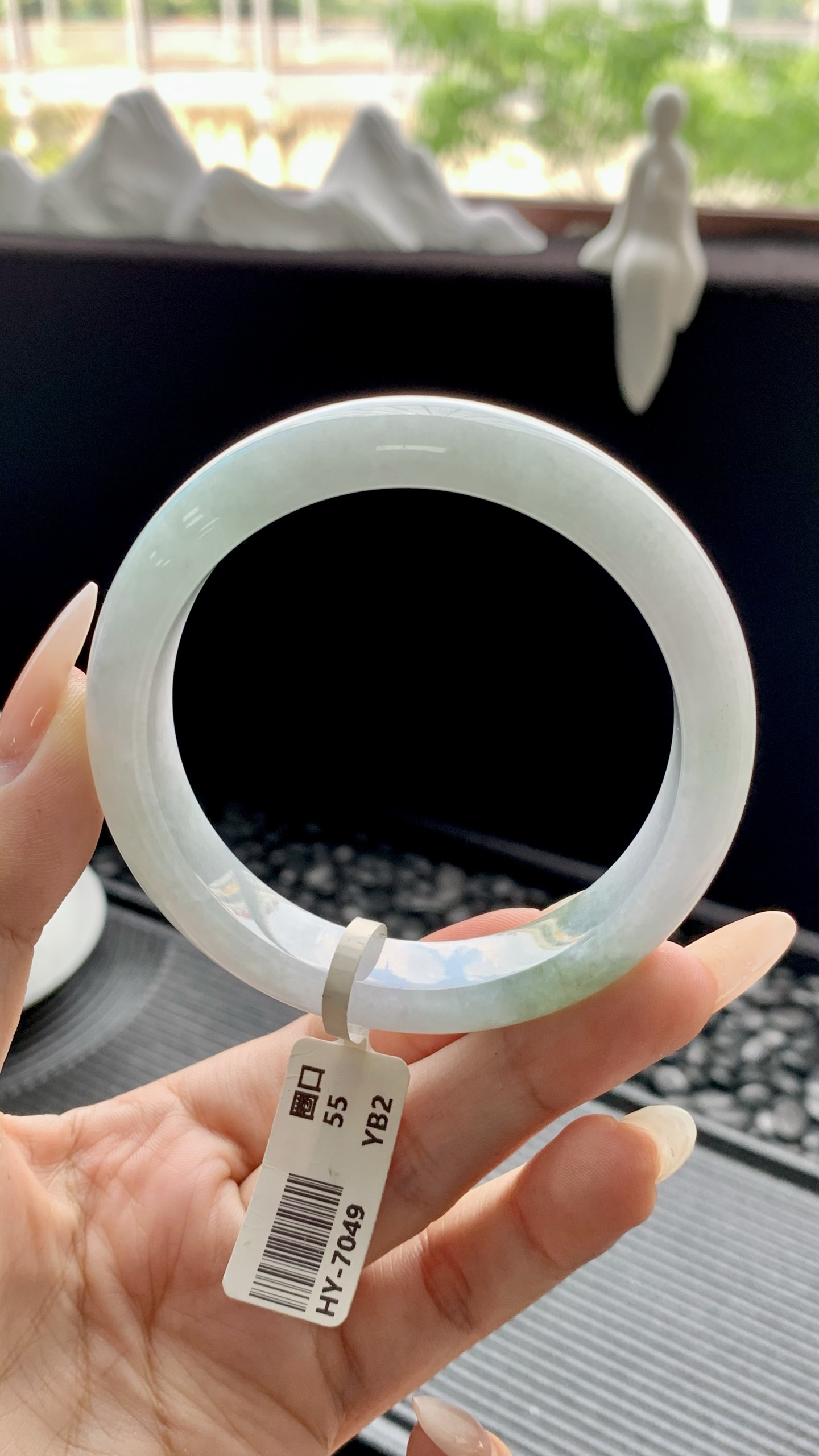 半山水正圈手镯成品 HY-7049 尺寸：55.5-12.5-8