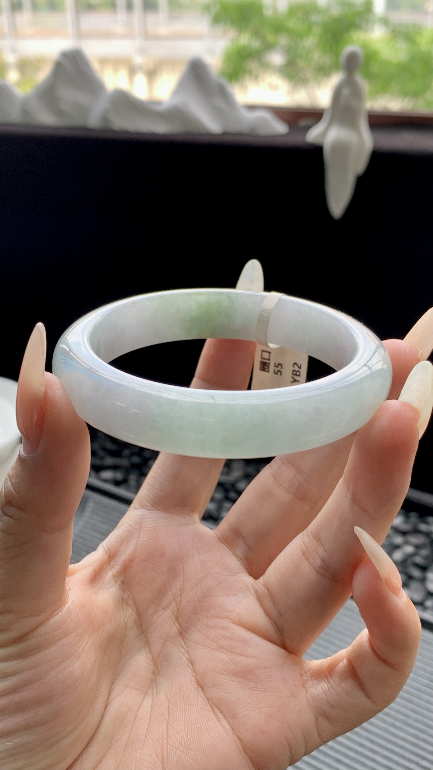 半山水正圈手镯成品 HY-7049 尺寸：55.5-12.5-8