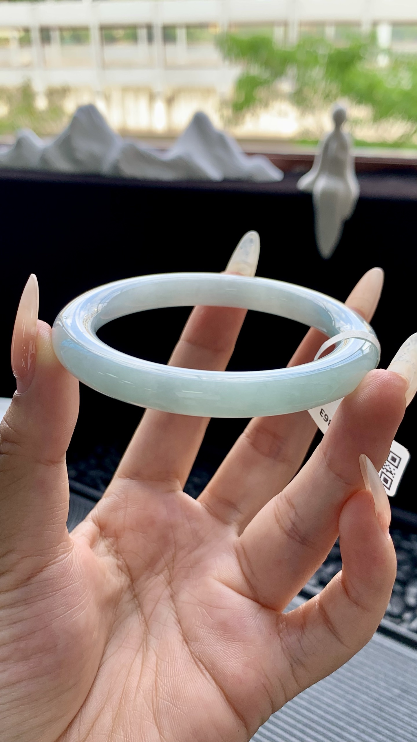 晴绿圆条美人条手镯成品 HYC-863 尺寸：54-8-9
