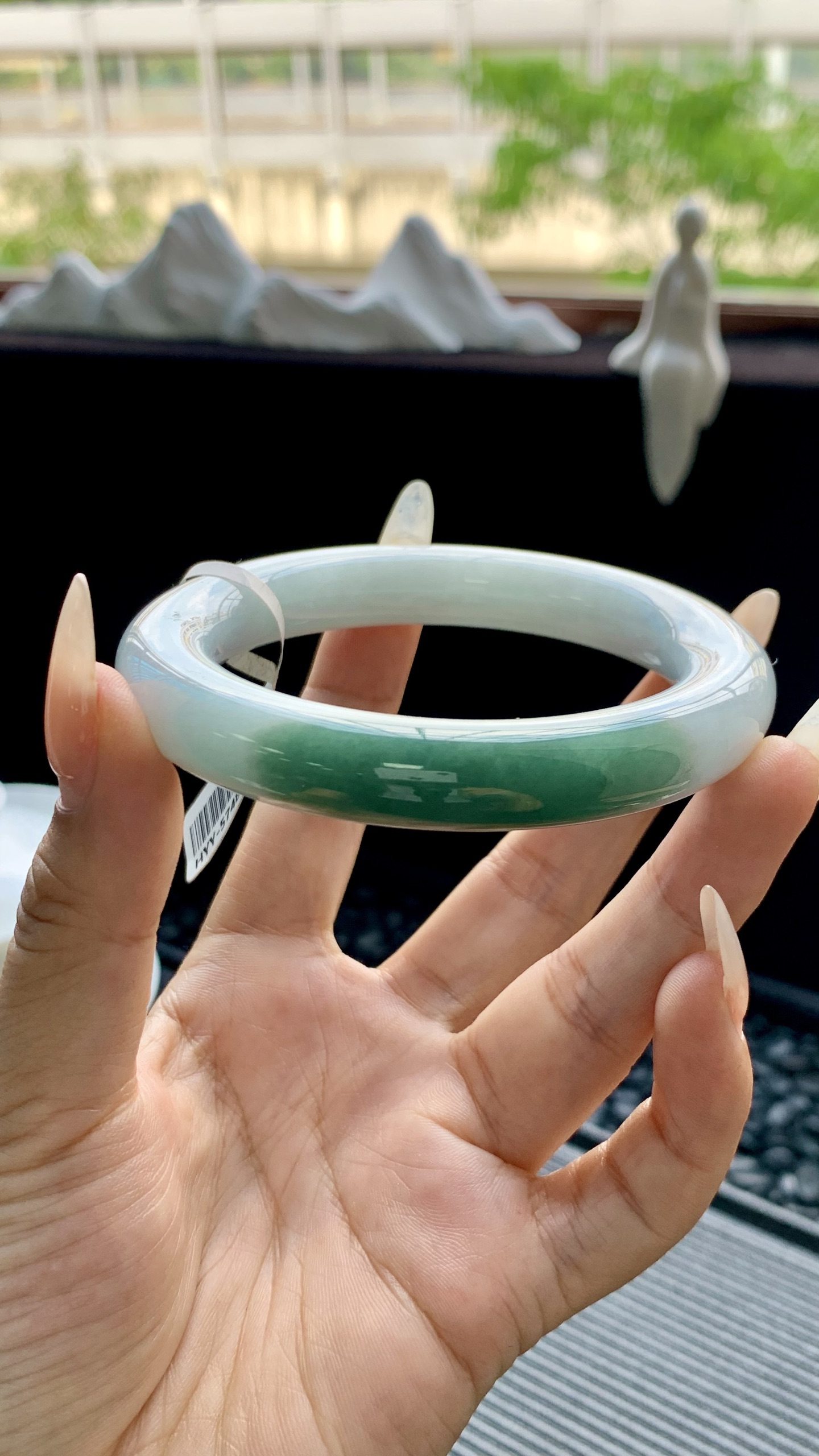 半山水圆条手镯成品 HYY-5748 尺寸：57-11.5-12