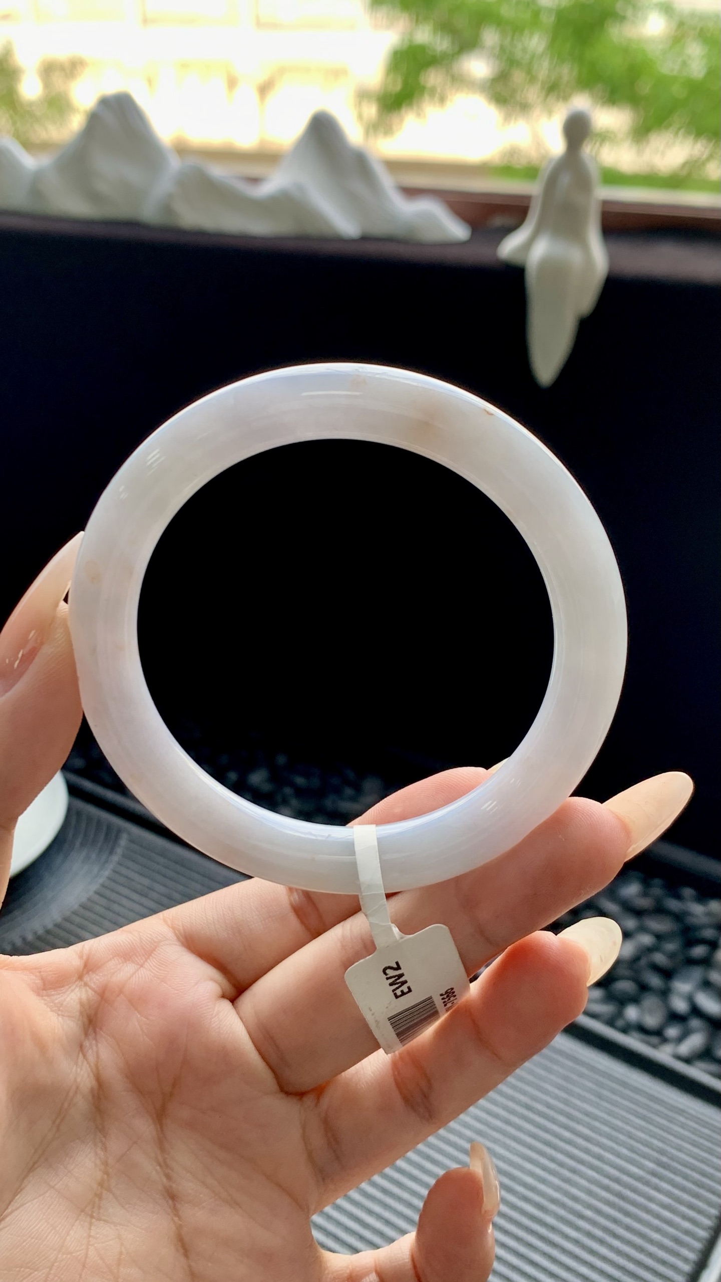 冰晴底洒金圆条美人条手镯成品 HYY-7566 尺寸：56-8.5-9
