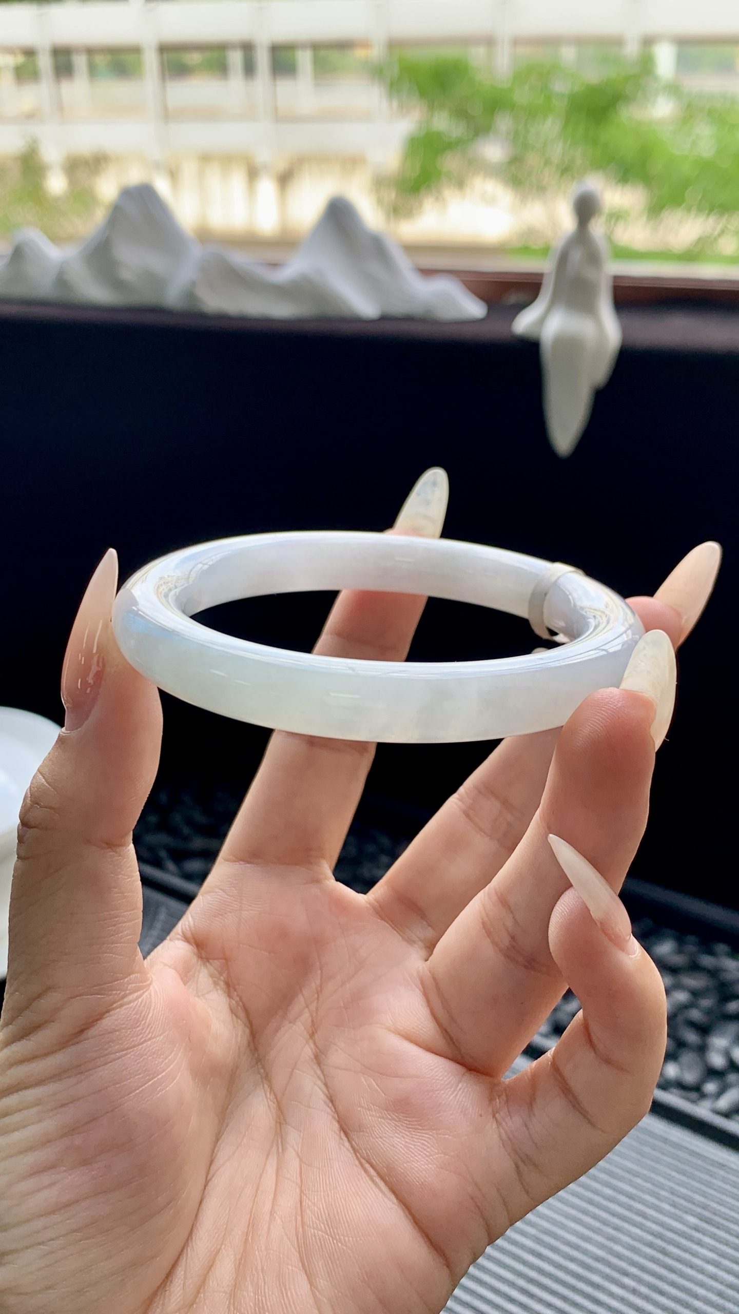 冰晴圆条美人条手镯成品 HYY-1660 尺寸：56-9-9