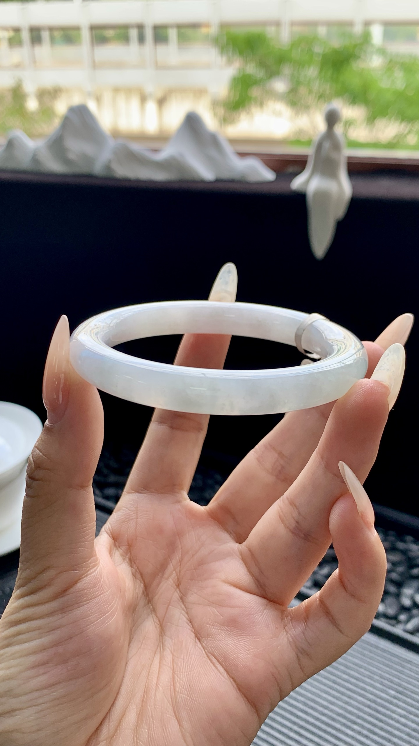 冰晴圆条美人条手镯成品 HYY-1660 尺寸：56-9-9