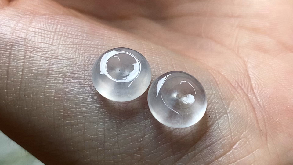 ️ 玻璃钢平安扣一对, 9.8*4.3